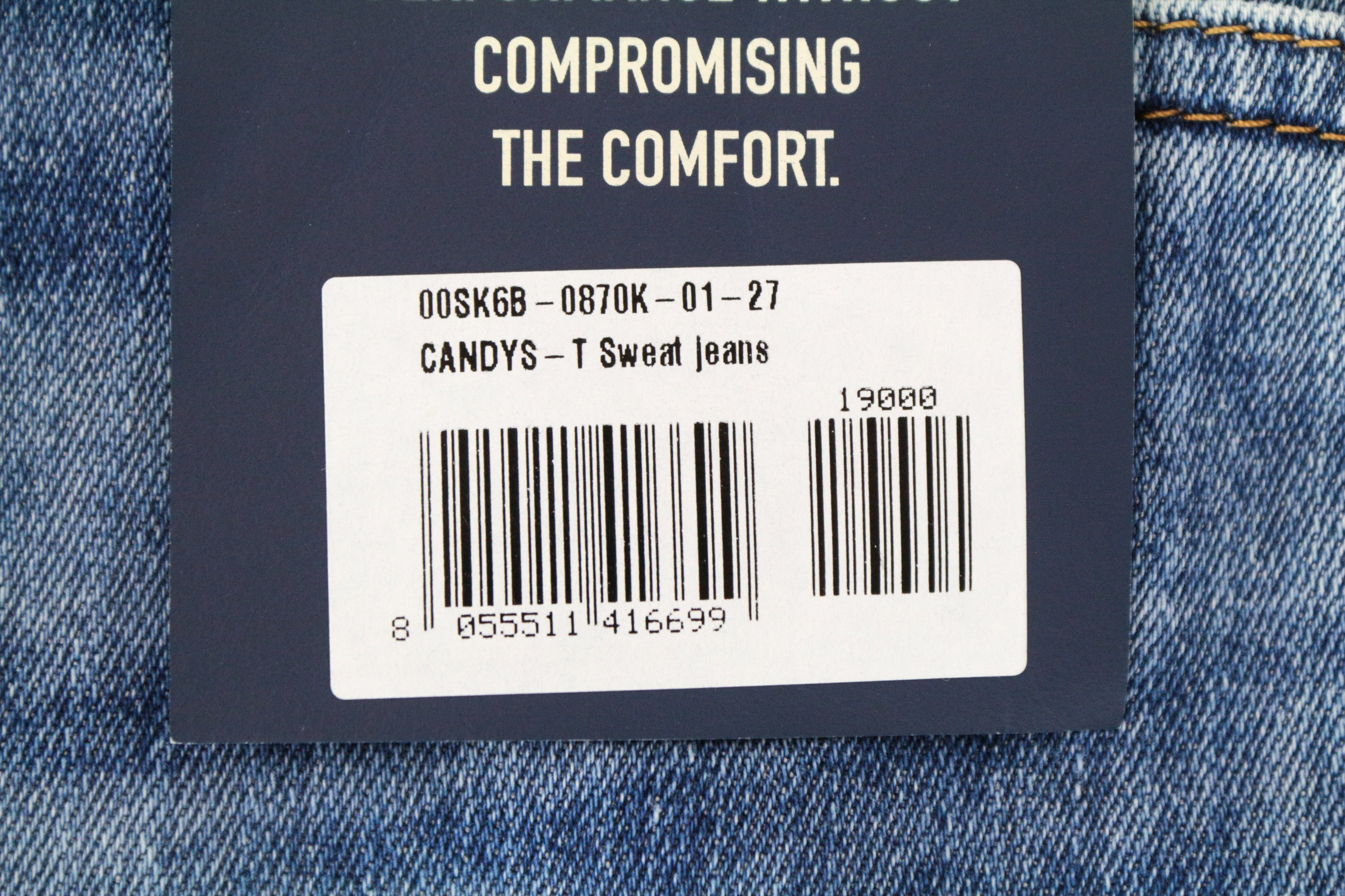 DIESEL Candys-T 0870K Women's Jeans W27 Blue Cotton Stretch Wash Regular Fit