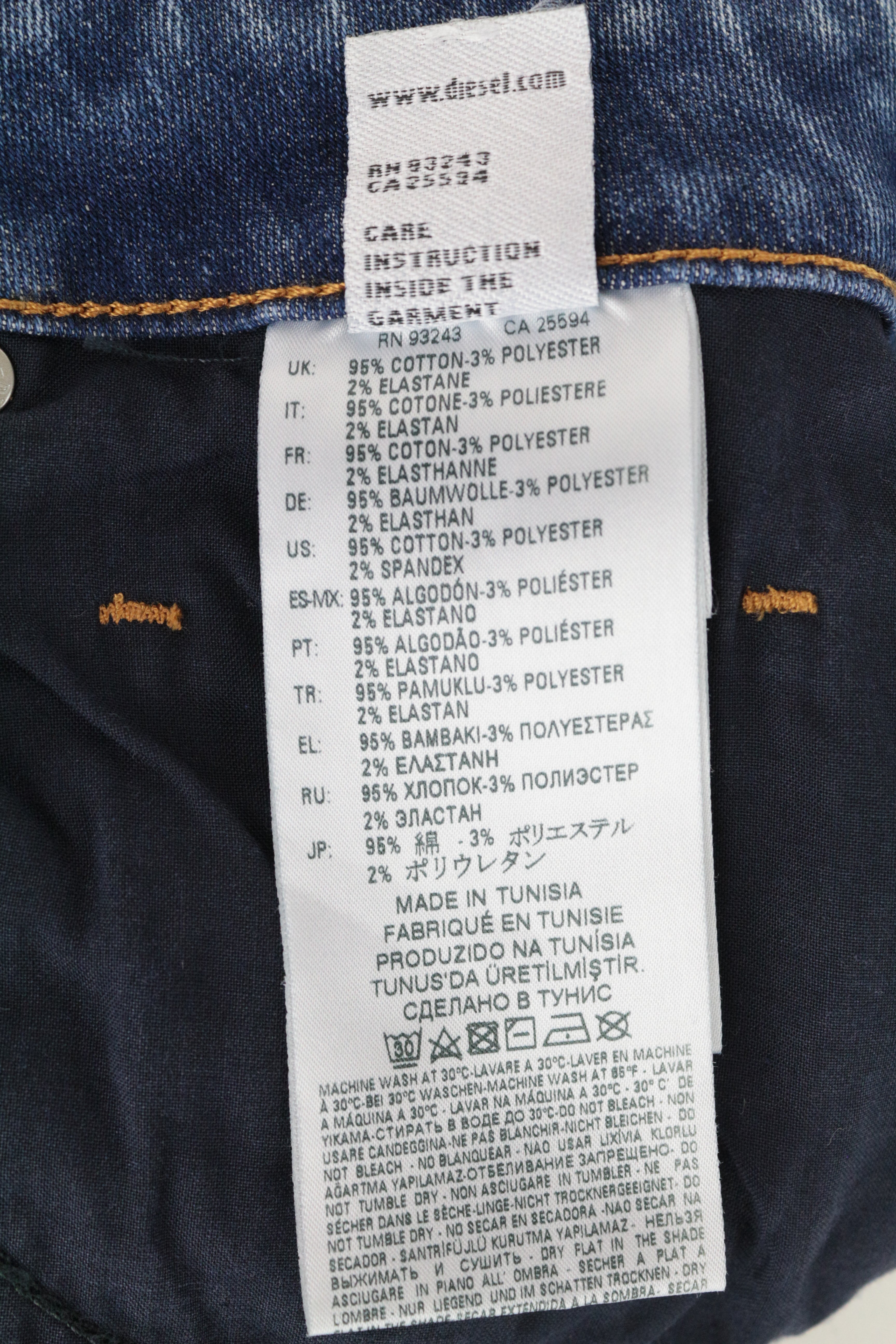 DIESEL Candys-T 0870K Women's Jeans W27 Blue Cotton Stretch Wash Regular Fit