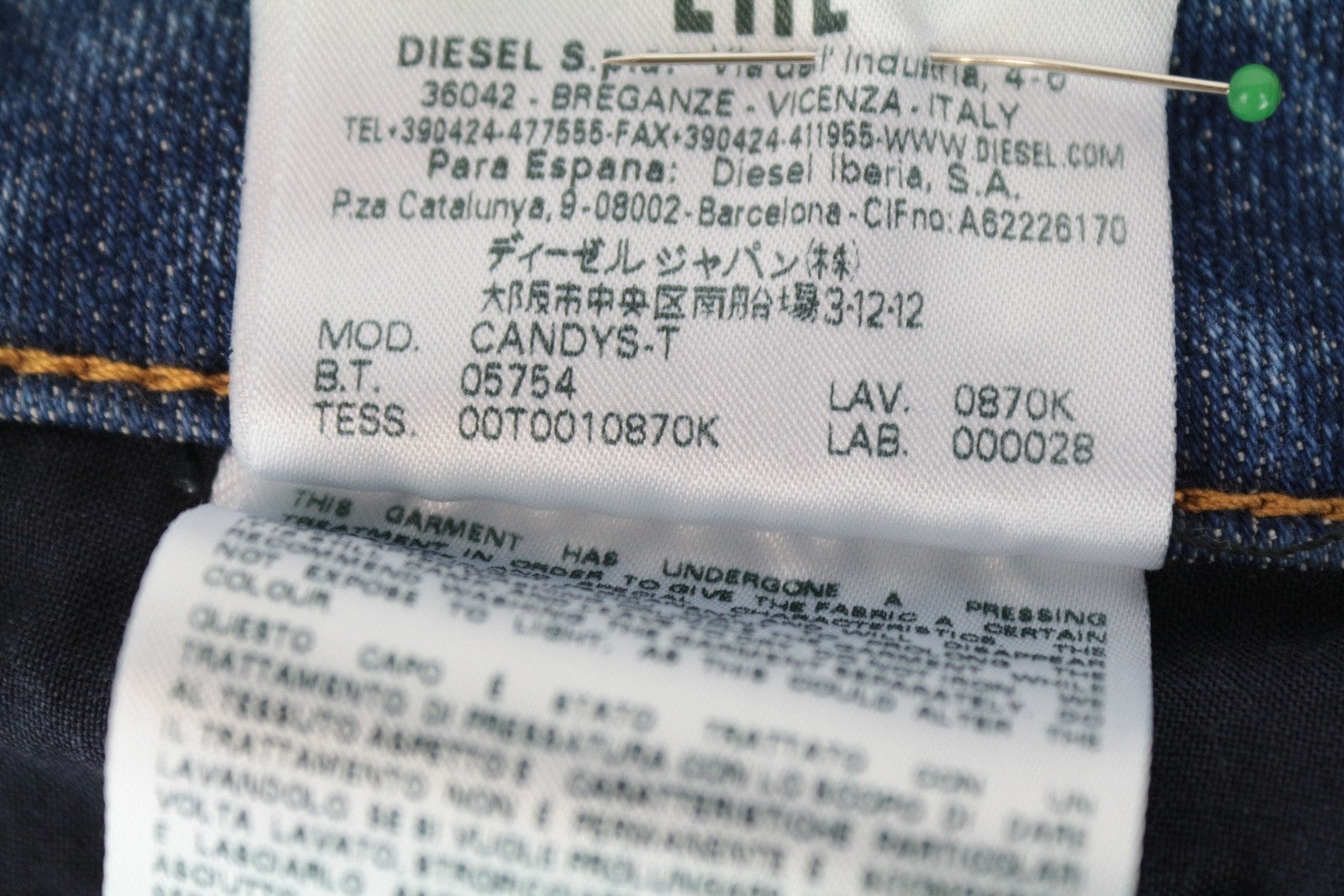 DIESEL Candys-T 0870K Women's W27 Blue Cotton Washed Stretch Regular Fit Jeans