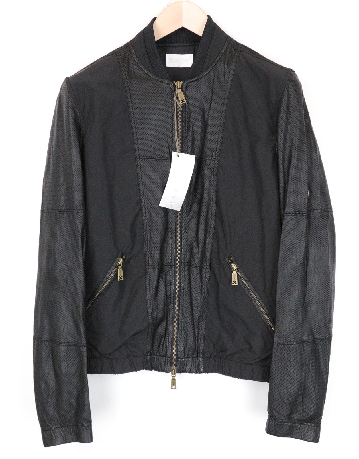 RICHMOND Men's Jacket 48 Black Zip Long Lightweight Single-Breasted Outerwear