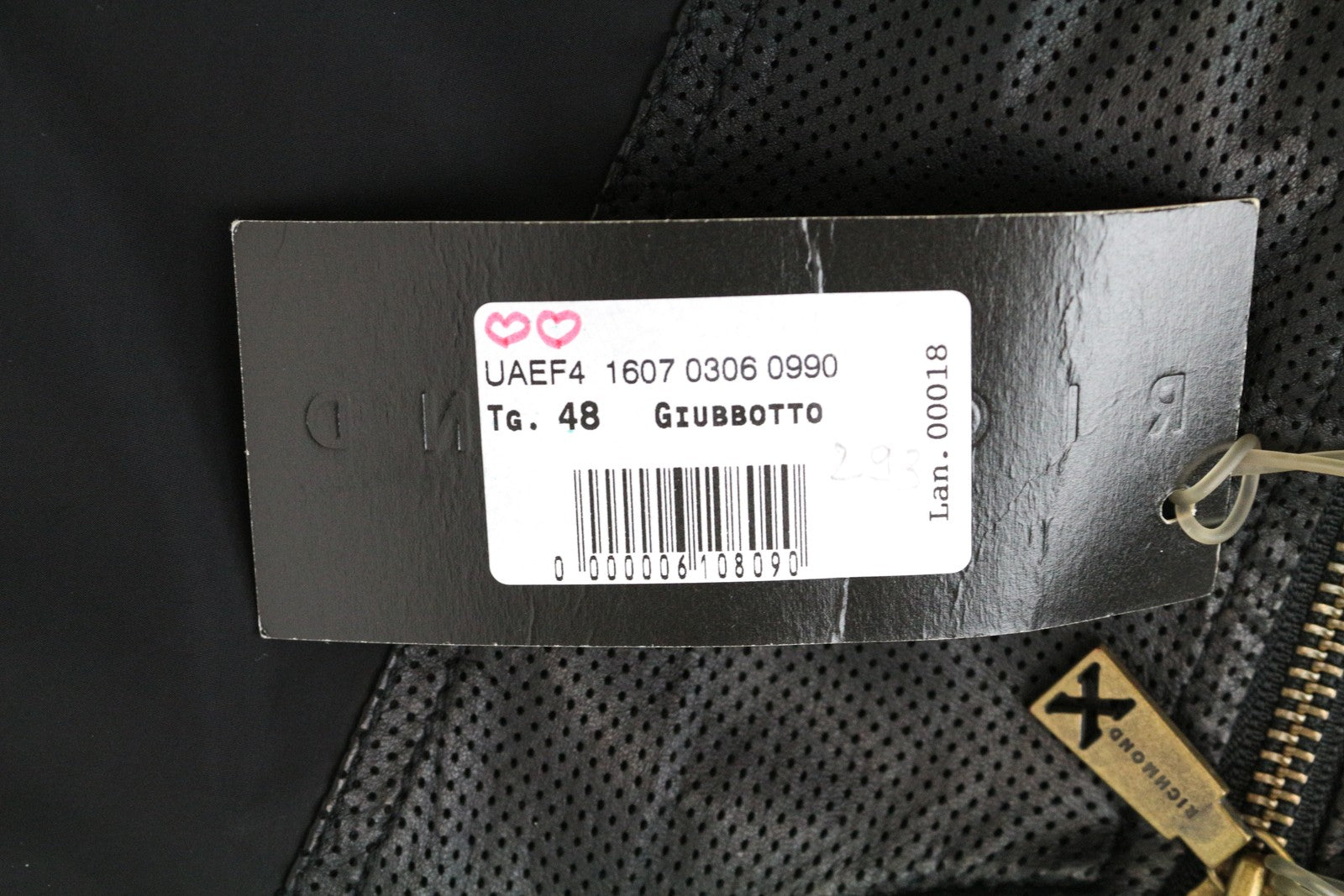 RICHMOND Men's Jacket 48 Black Zip Long Lightweight Single-Breasted Outerwear