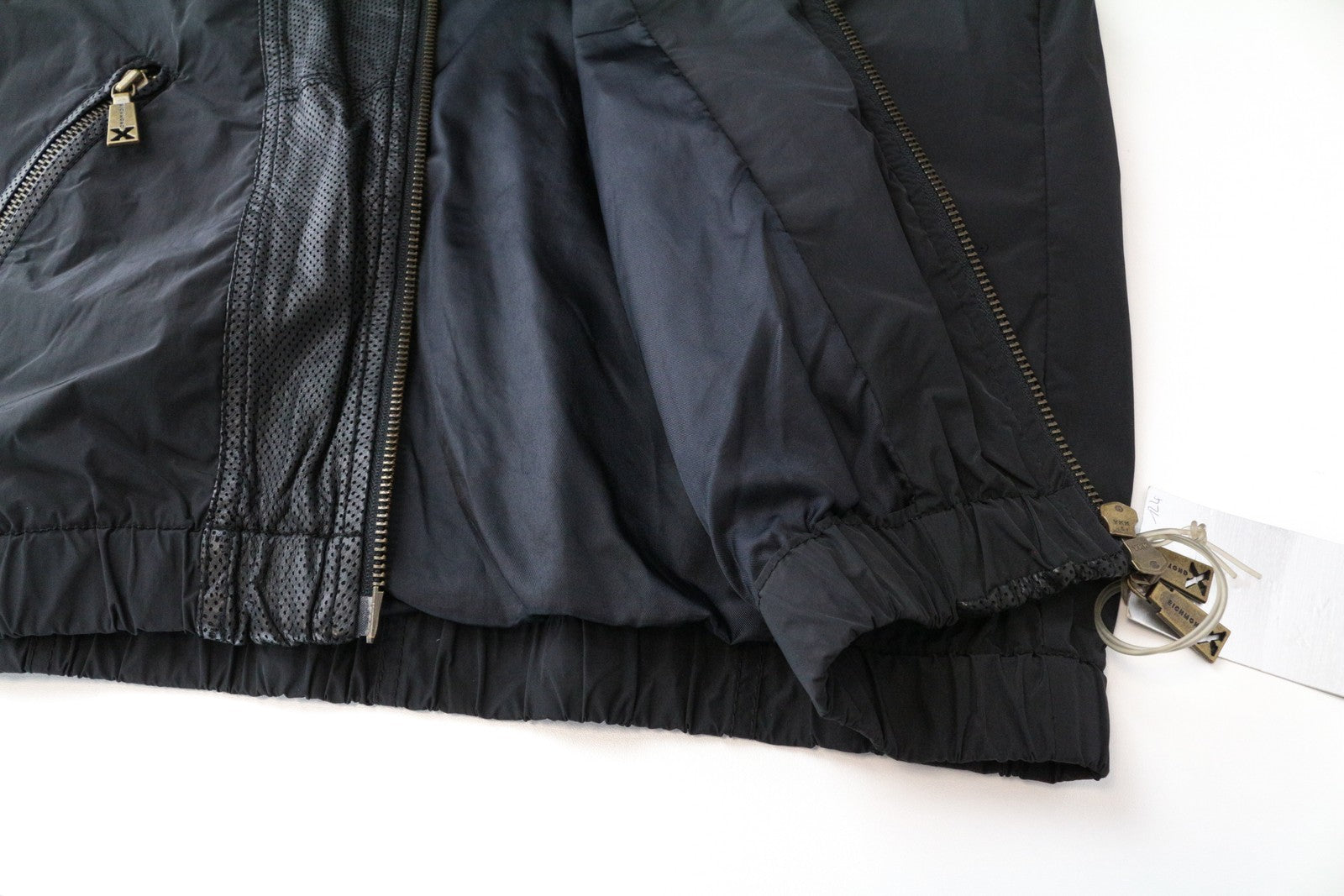 RICHMOND Men's Jacket 48 Black Zip Long Lightweight Single-Breasted Outerwear