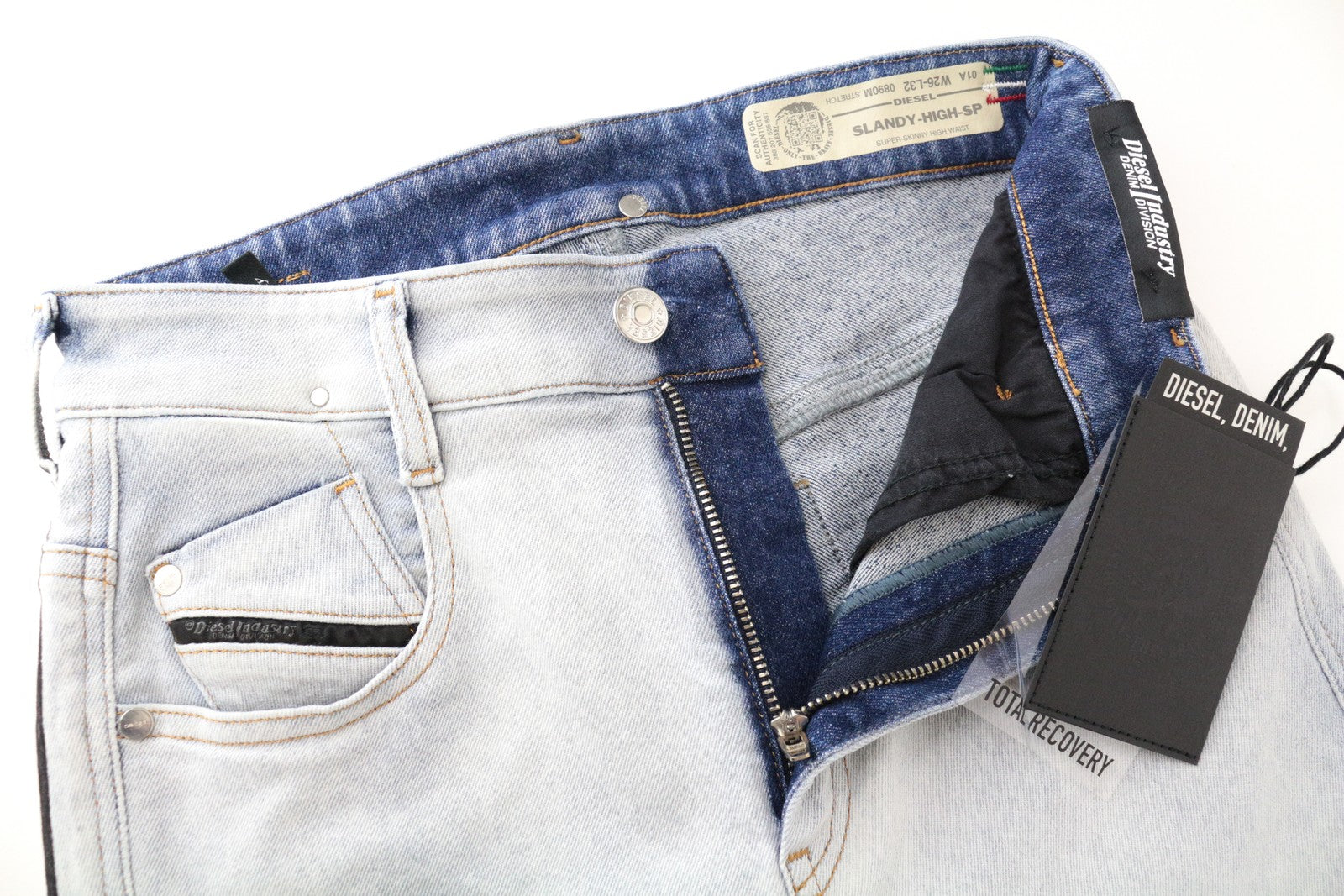 DIESEL Slandy-High-SP 0890M Women's W26/L32 Skinny Stretch Washed Jeans