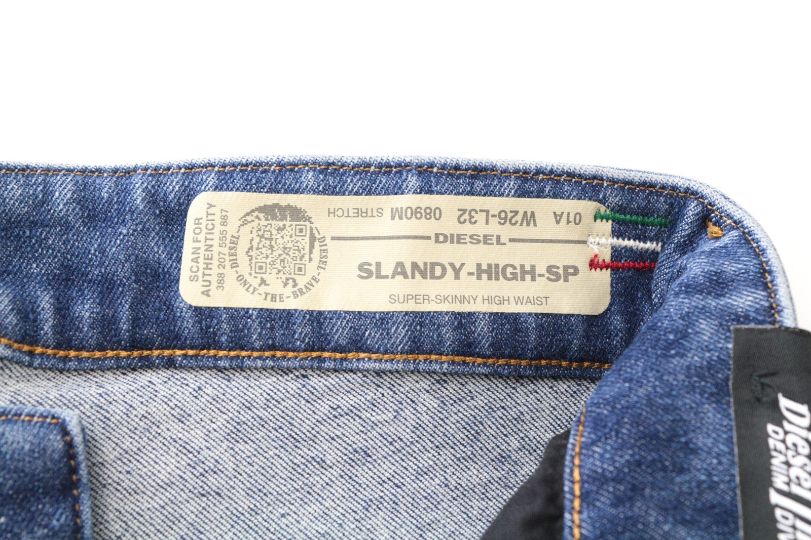 DIESEL Slandy-High-SP 0890M Women's W26/L32 Skinny Stretch Washed Jeans