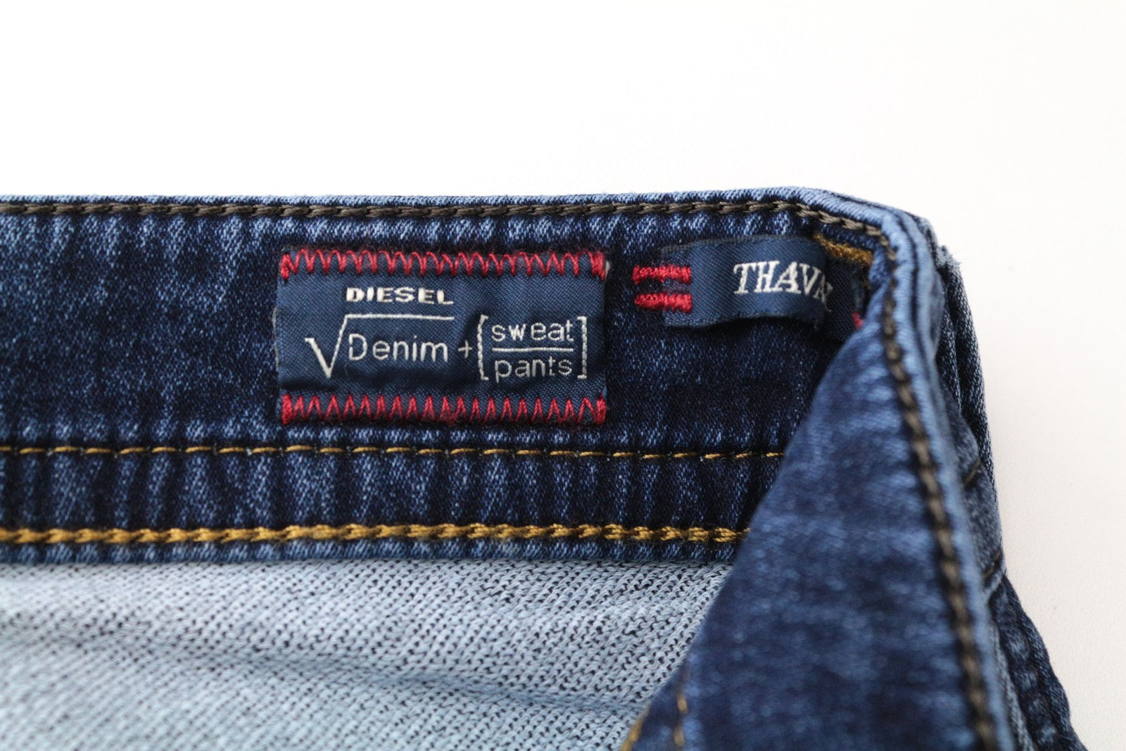 DIESEL Thavar-NE 0662L Men's Jeans W28 Ripped Jogg Blue Stretch Slim Fit