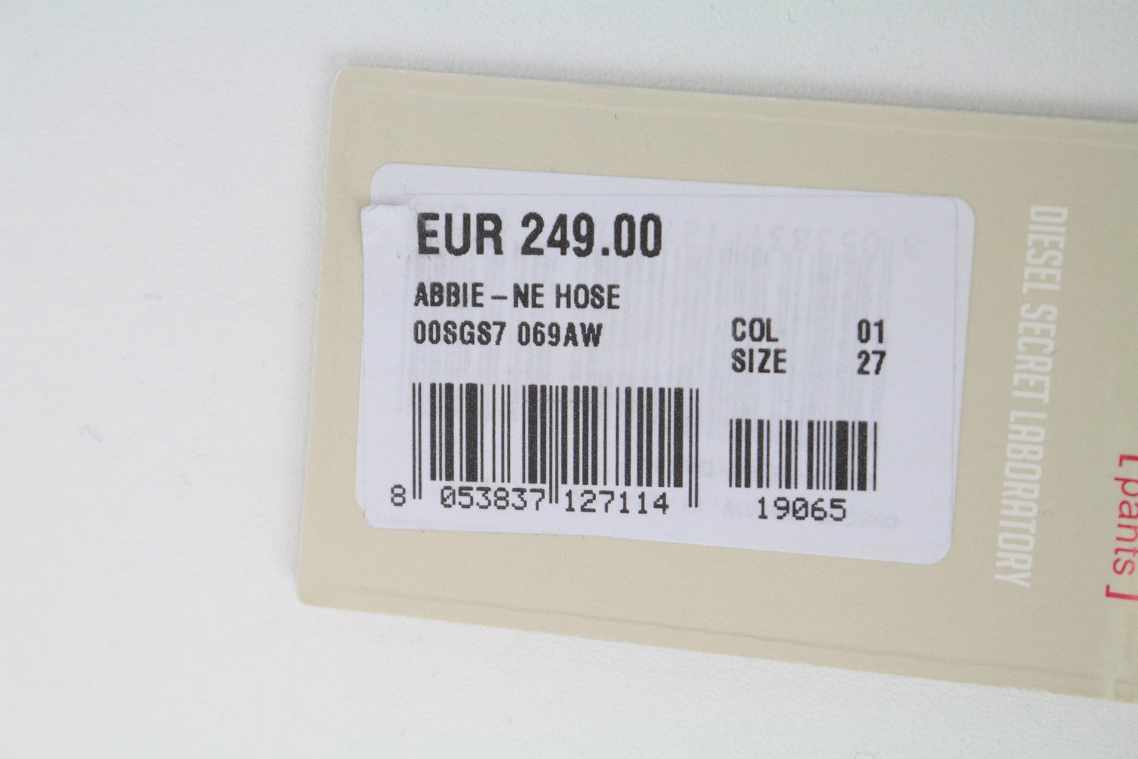 DIESEL Abbie-Ne 069AW Women's W27 Jogg Wide Leg Blue Cotton Stretch Jeans