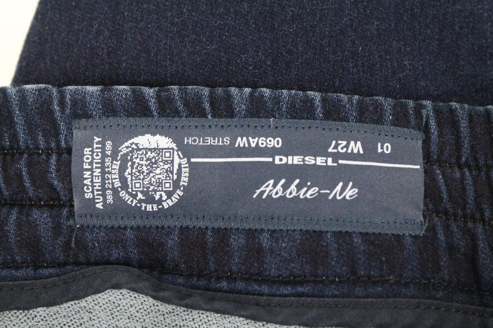 DIESEL Abbie-Ne 069AW Women's W27 Jogg Wide Leg Blue Cotton Stretch Jeans