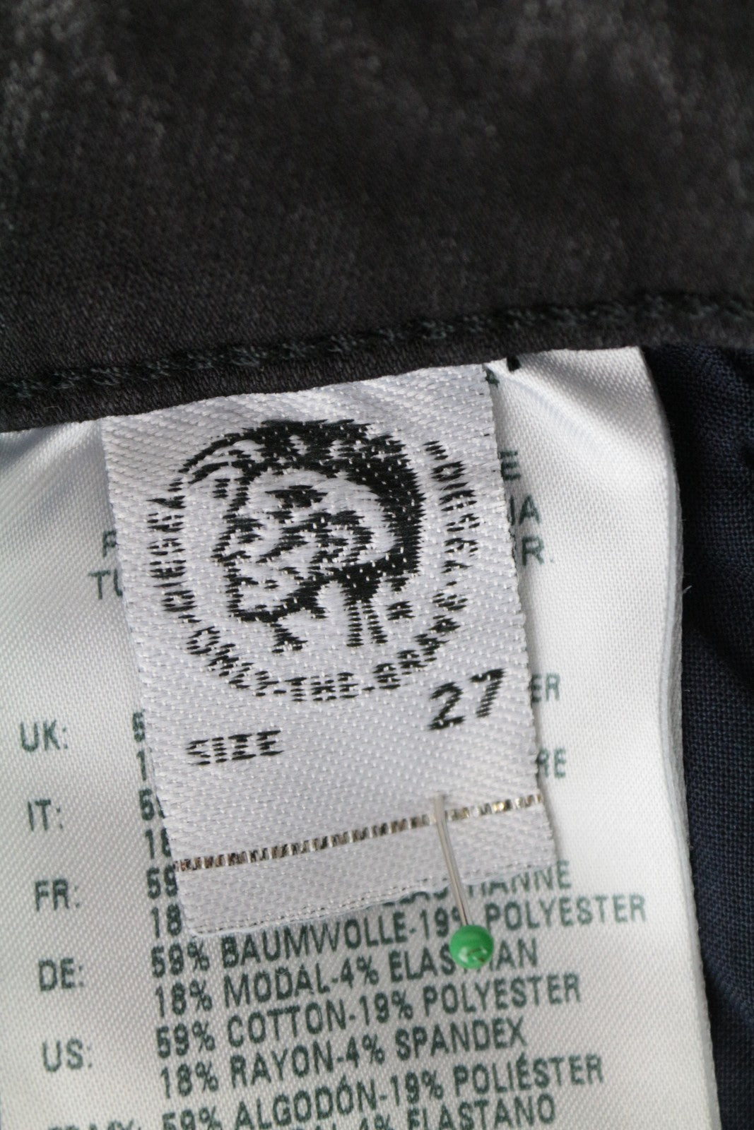 DIESEL Skinzee-NE R648N Women's W27 Skinny Jogg Grey Cotton Stretch Denim