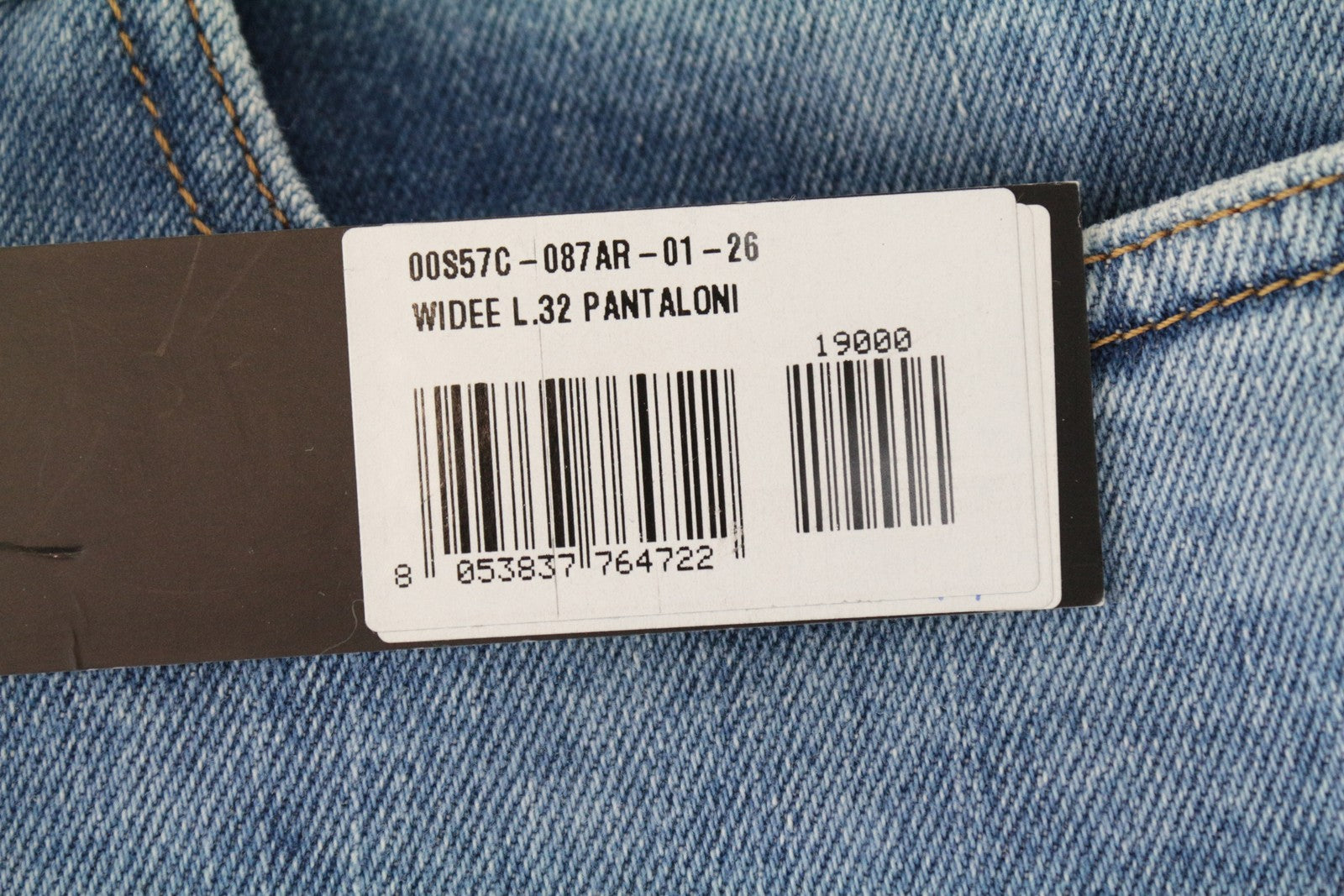 DIESEL Widee 087AR Women's W26/L32 Blue Straight Wash Fit Cotton Stretch Jeans