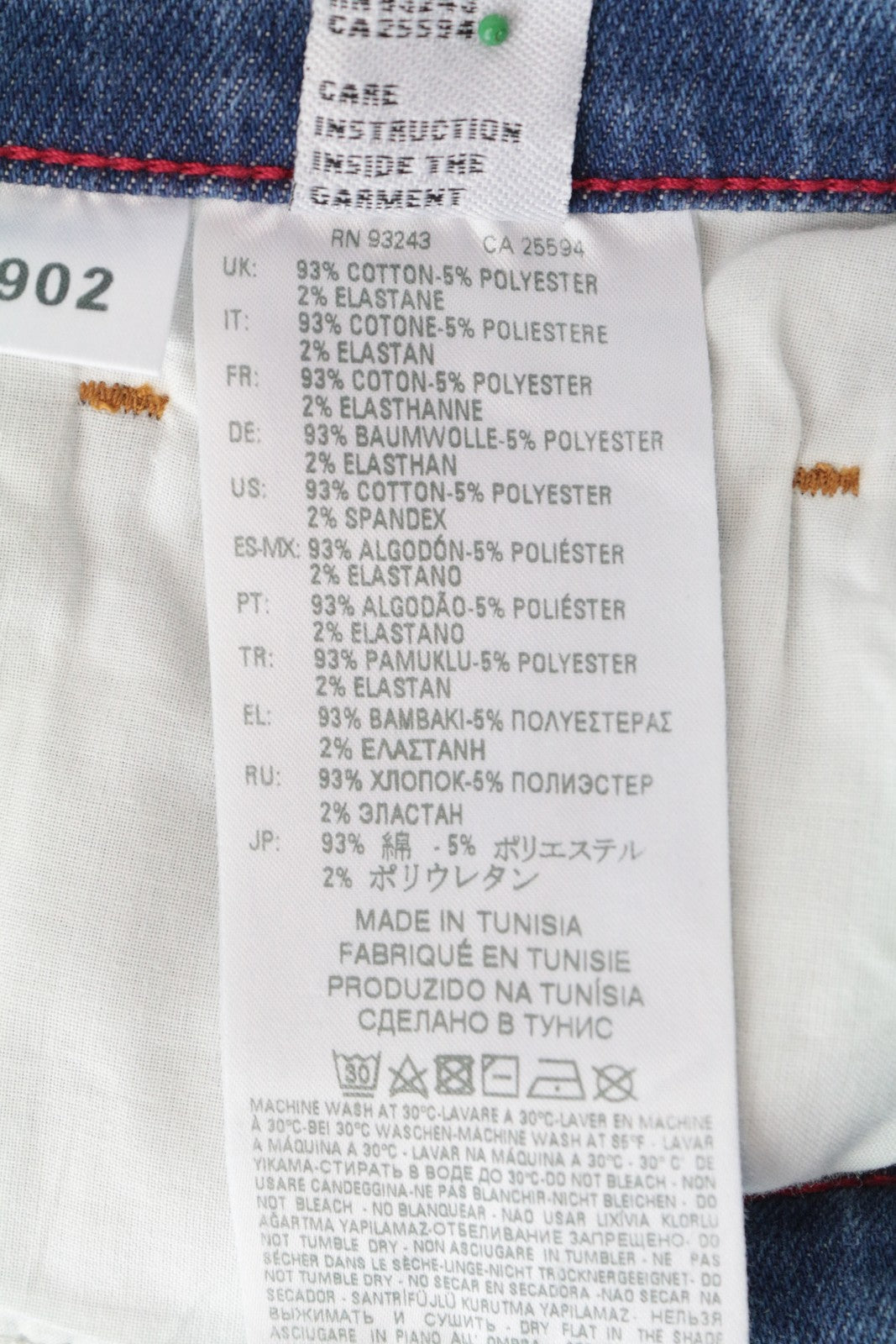 DIESEL Widee 087AR Women's W26/L32 Blue Straight Wash Fit Cotton Stretch Jeans