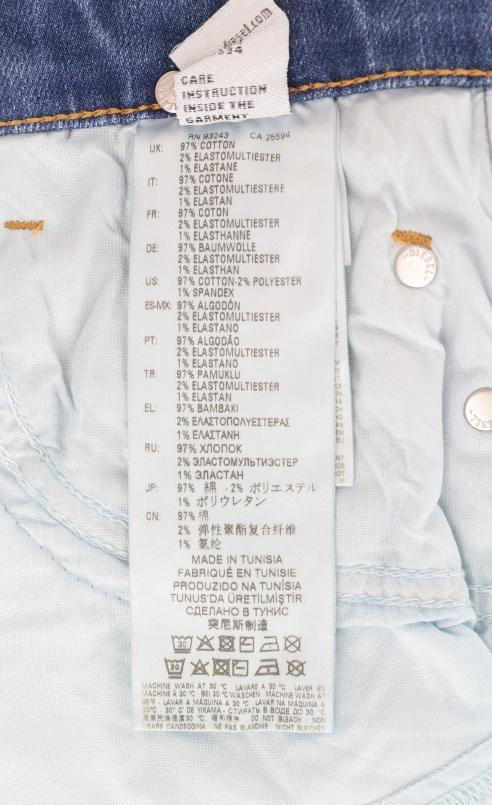 DIESEL D-Rifty 083AX Women's W26/L32 Slim Fit Blue Low Waist Cotton Stretchy