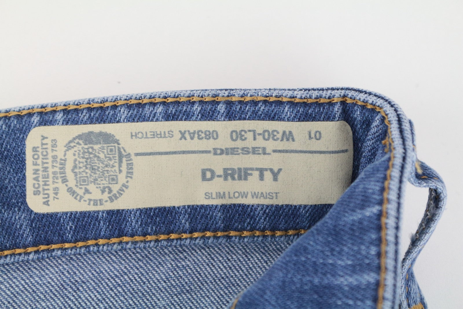 DIESEL D-Rifty 083AX Women's W30/L30 Blue Slim Cotton Stretch Washed Jeans