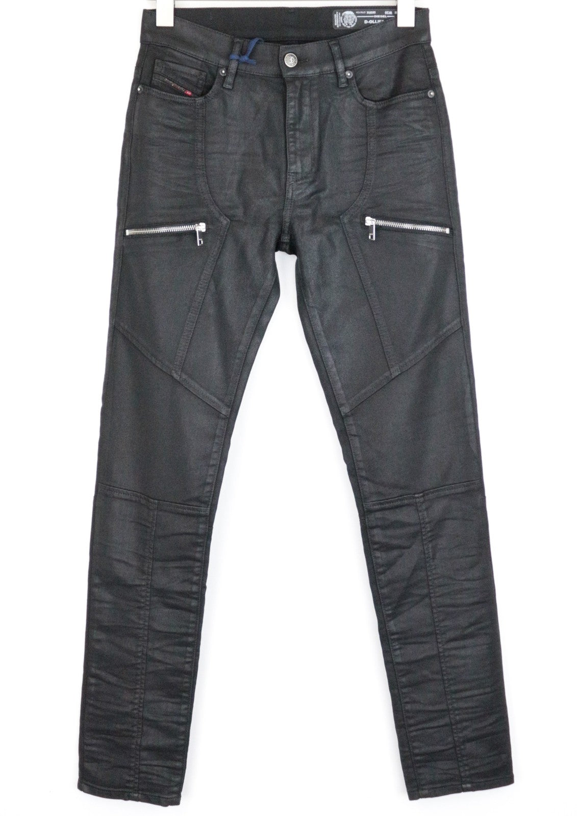 DIESEL D-Ollies 069RK Women's Jeans W26 Slim Fit Black Jogg Waxed Stretch Pants