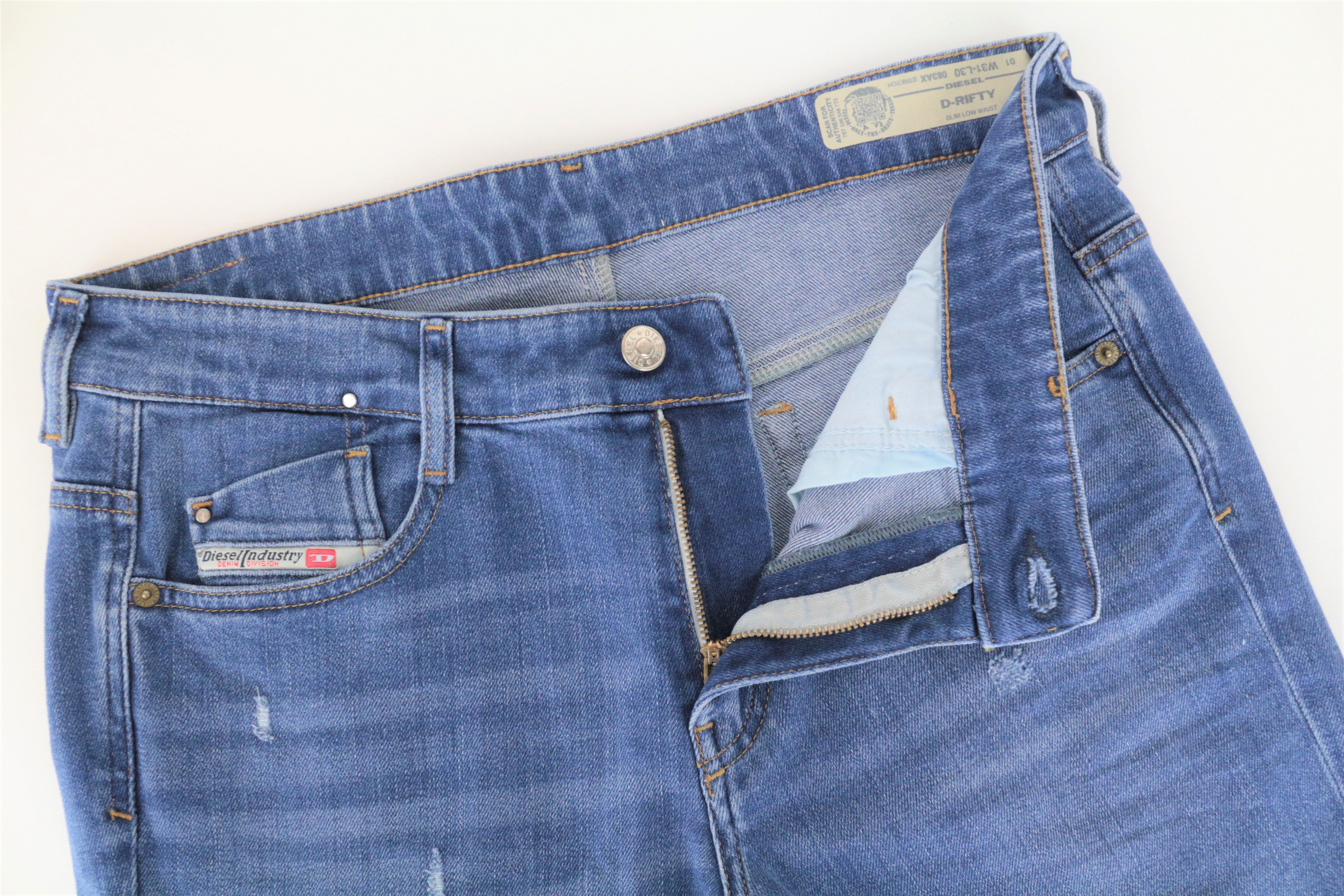 DIESEL D-Rifty 083AX Women's Jeans W31/L30 Slim Stretch Fit Blue Cotton Denim