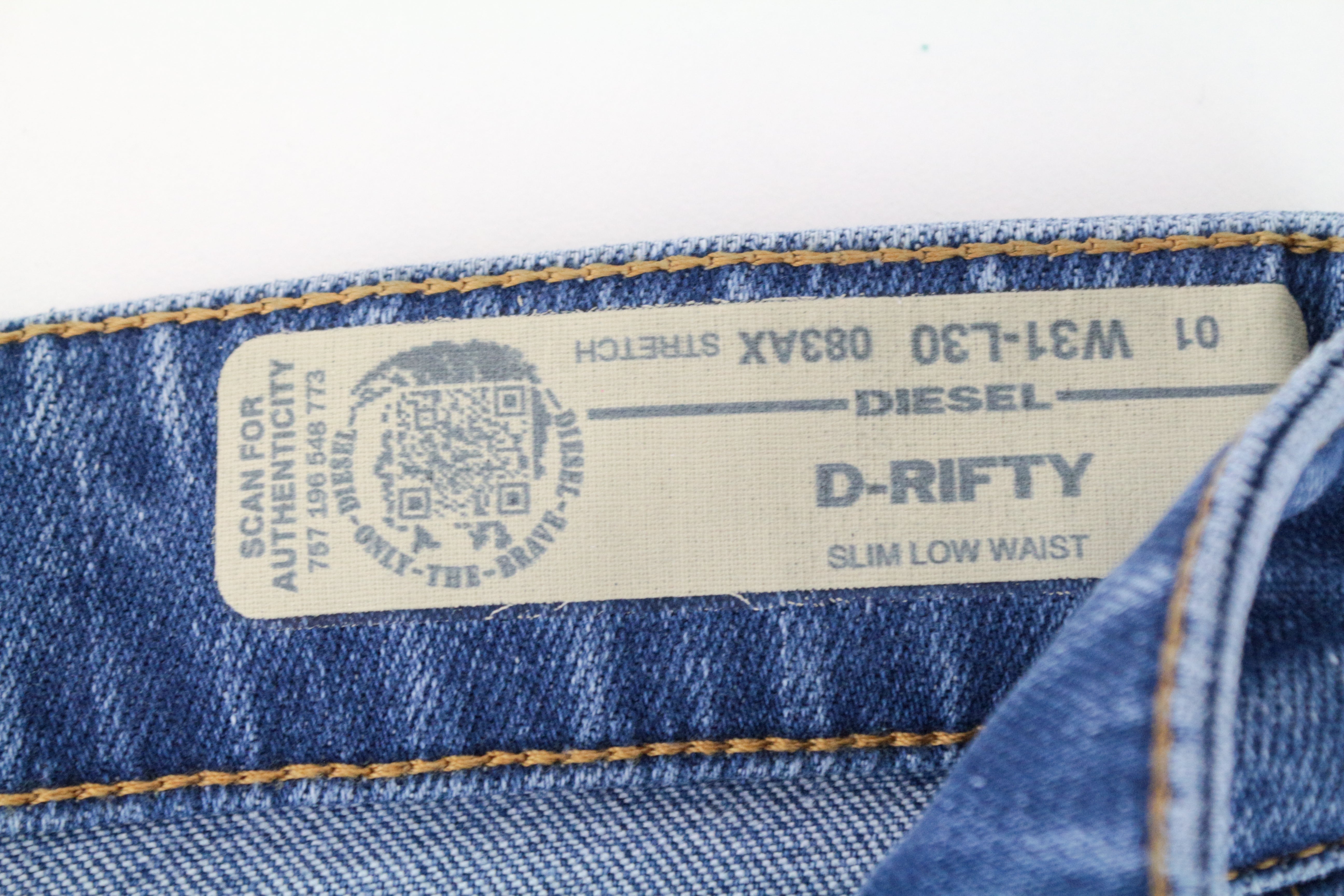 DIESEL D-Rifty 083AX Women's Jeans W31/L30 Slim Stretch Fit Blue Cotton Denim