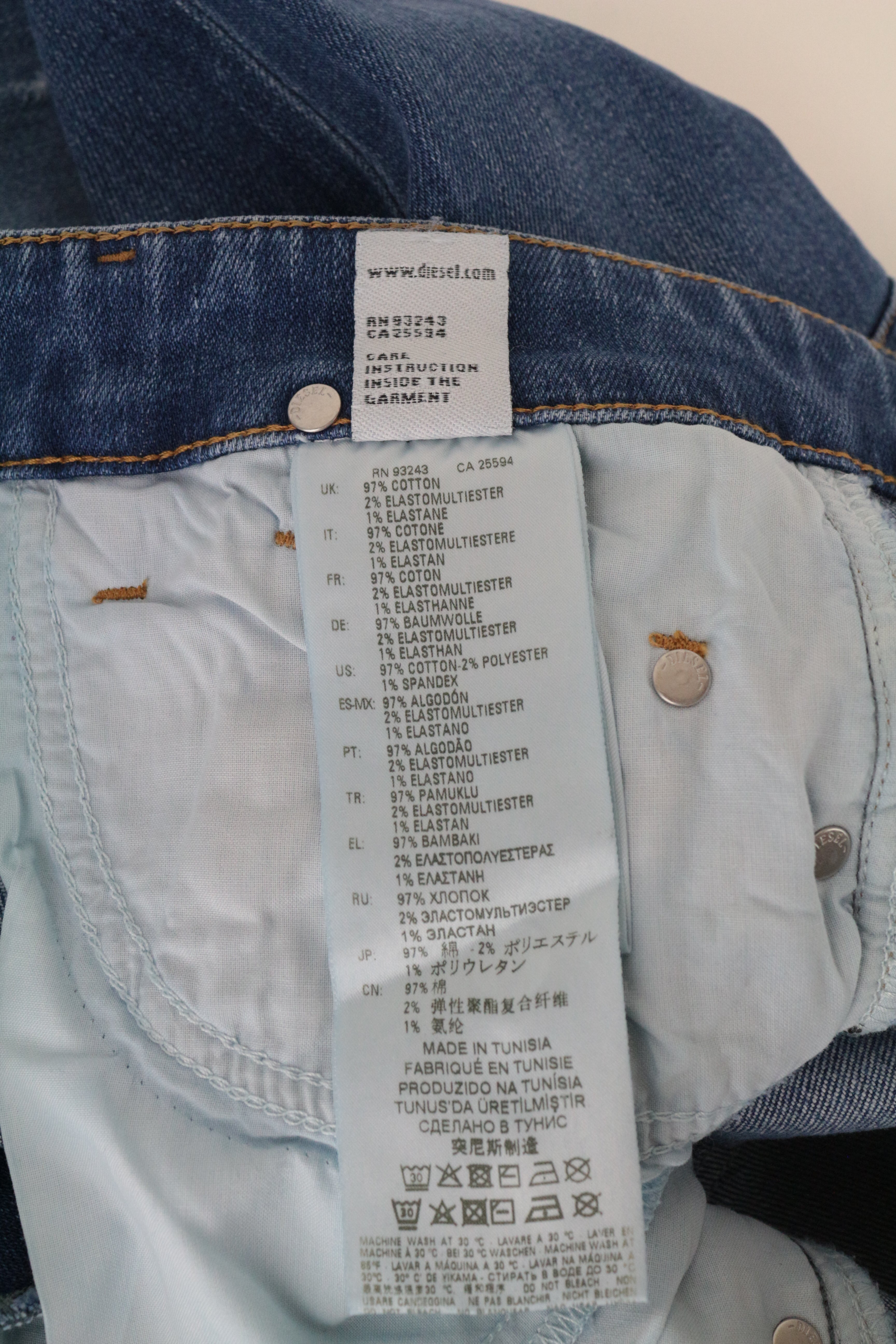 DIESEL D-Rifty 083AX Women's Jeans W31/L30 Slim Stretch Fit Blue Cotton Denim