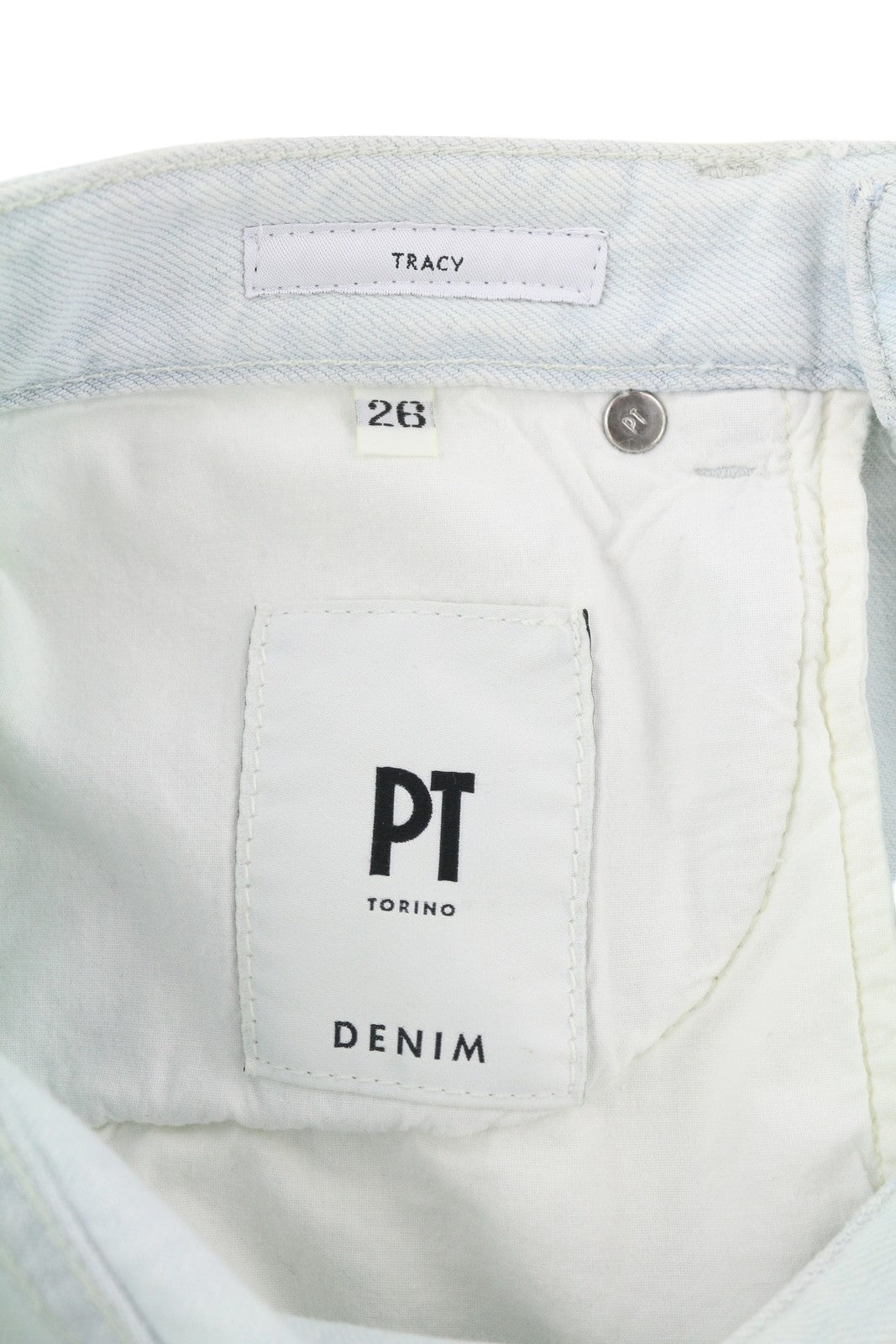 PT TORINO Tracy Womens Jeans W26  Blue Straight  Ankle Length Zip Fly