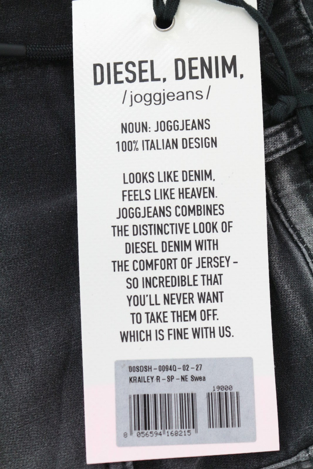 DIESEL Krailey R-SP-NE 0094Q Women's W27 Grey Slim Jogg Fit Stretch Wash Jeans