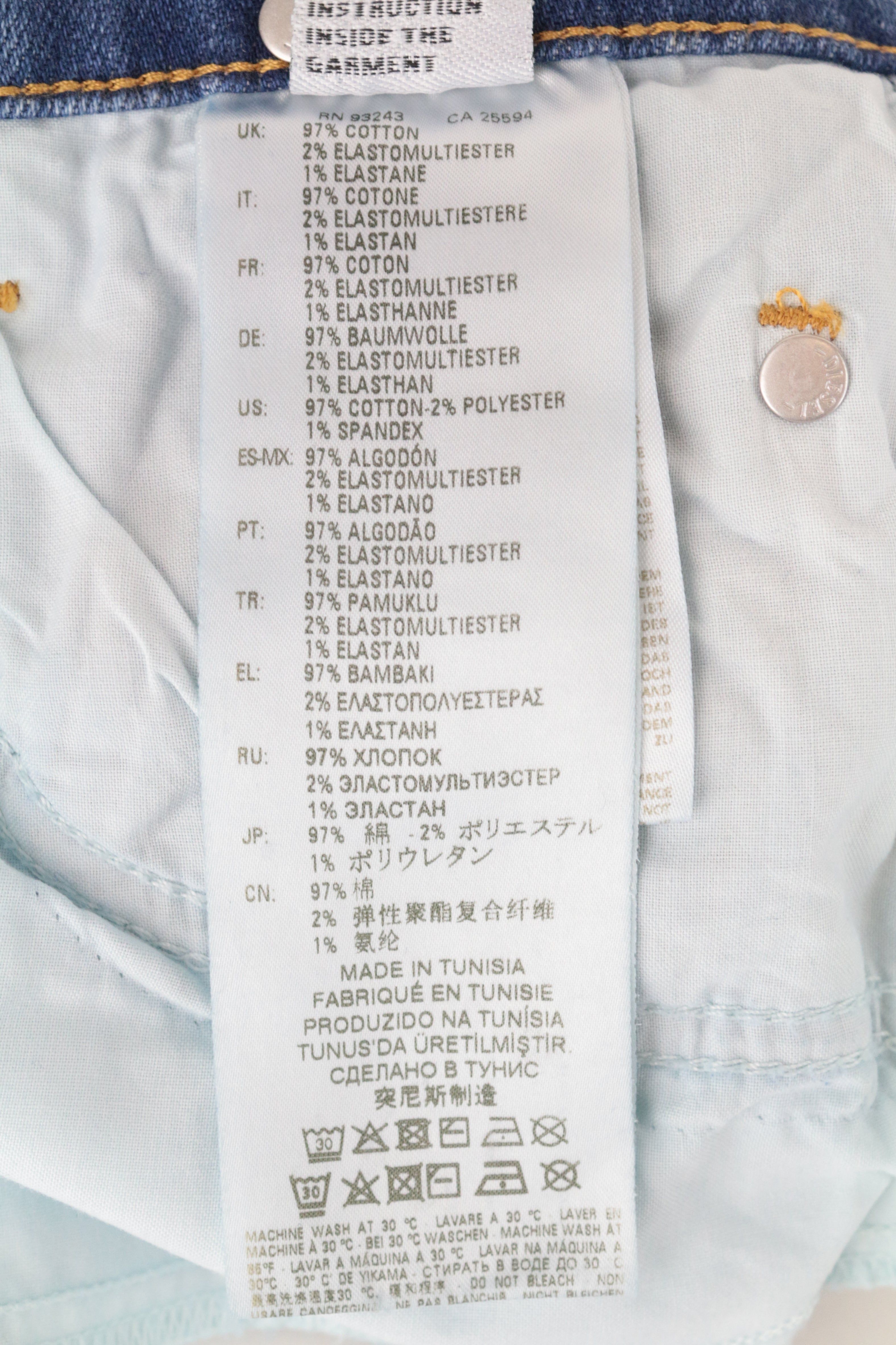 DIESEL D-Rifty 083AX Women's Jeans W25/L32 Low Slim Fit Blue Cotton Stretch