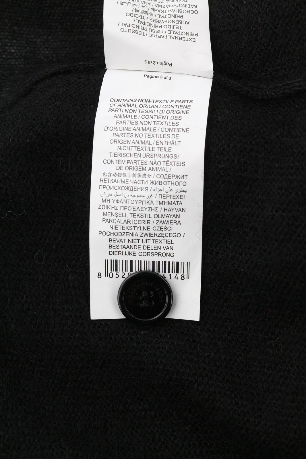 TRUSSARDI JEANS Womens Sweatshirt XS Black Alpaca Wool  Cardigan Feathers