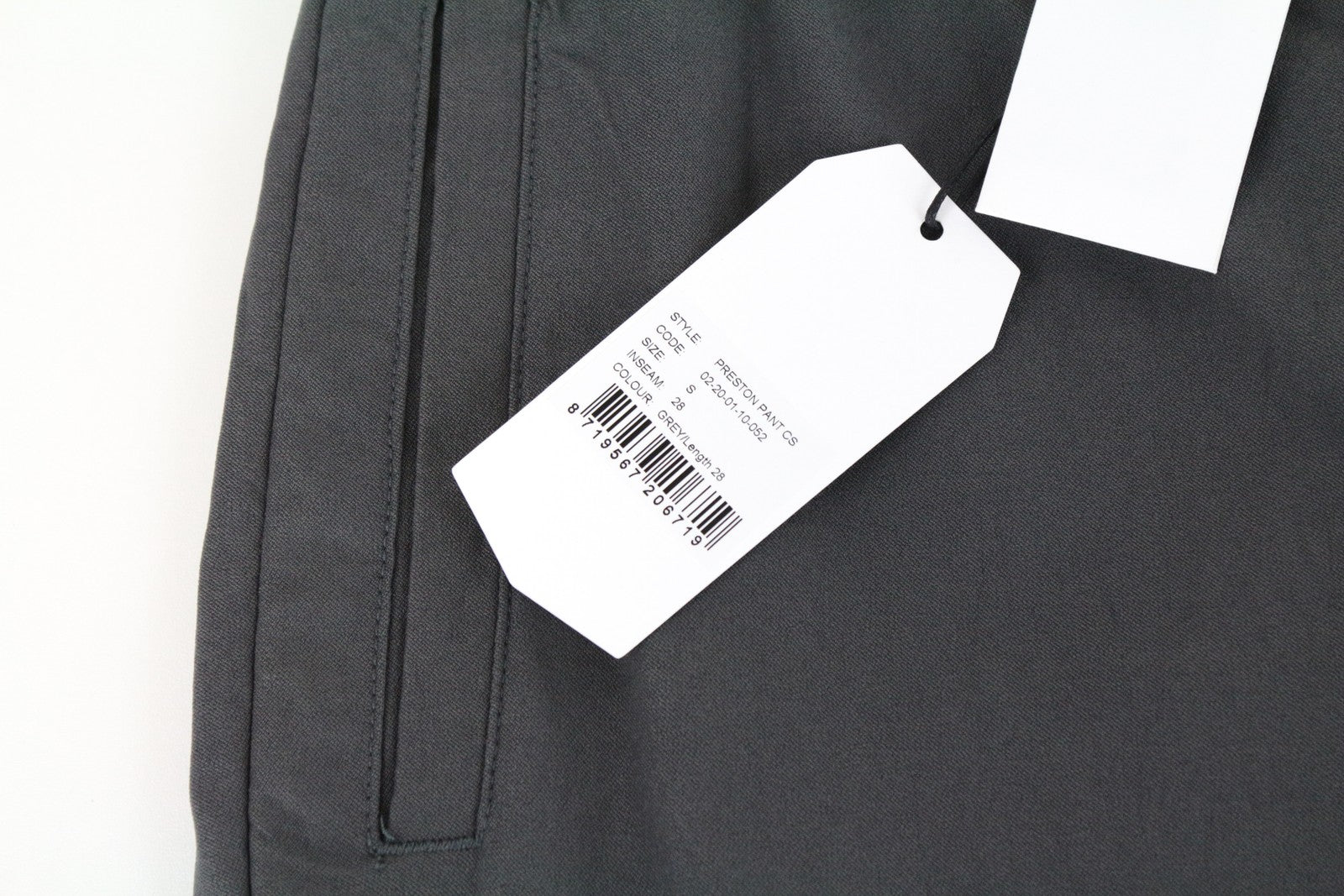 DENHAM Preston Women's S Grey Stretch Pants with Pleats & Side Pocket Style