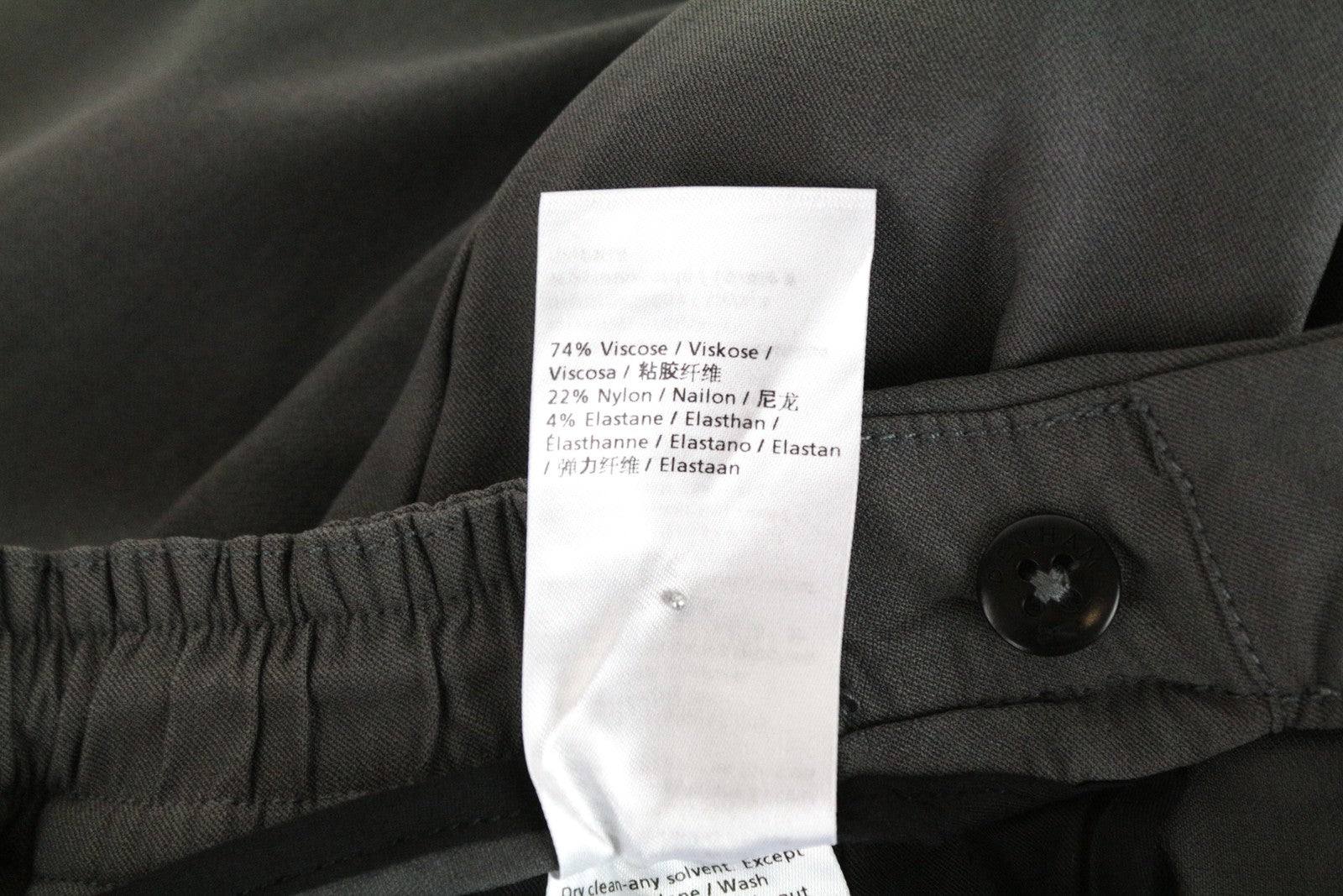 DENHAM Preston Women's S Grey Stretch Pants with Pleats & Side Pocket Style