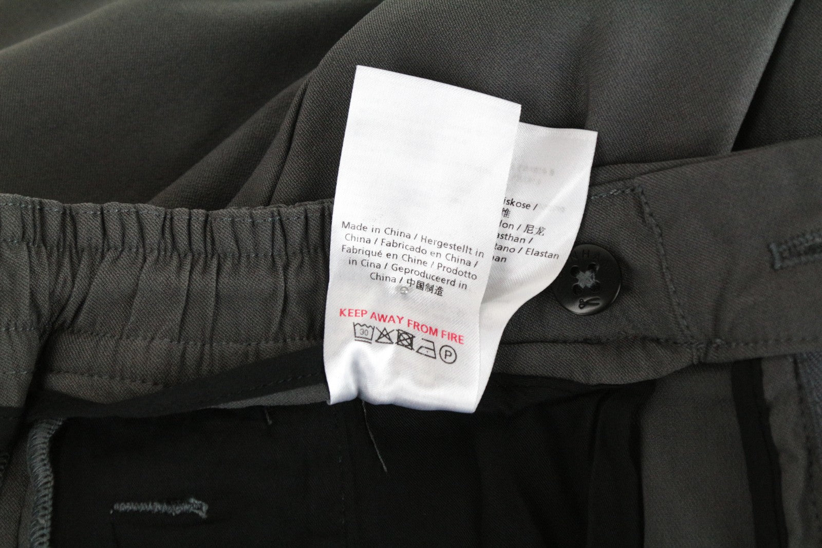 DENHAM Preston Women's S Grey Stretch Pants with Pleats & Side Pocket Style