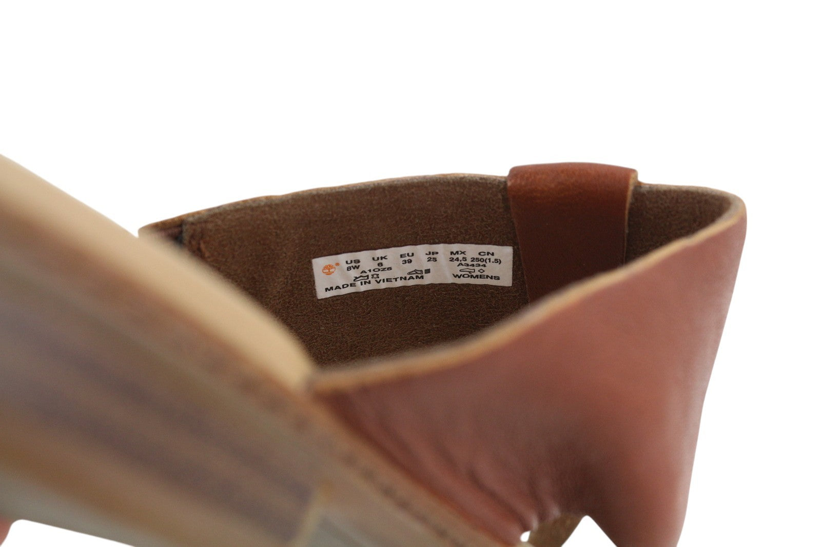 TIMBERLAND A1OZ5 Women Sandals EU39/39.5 Brown Leather Flip Flops Flats Logo