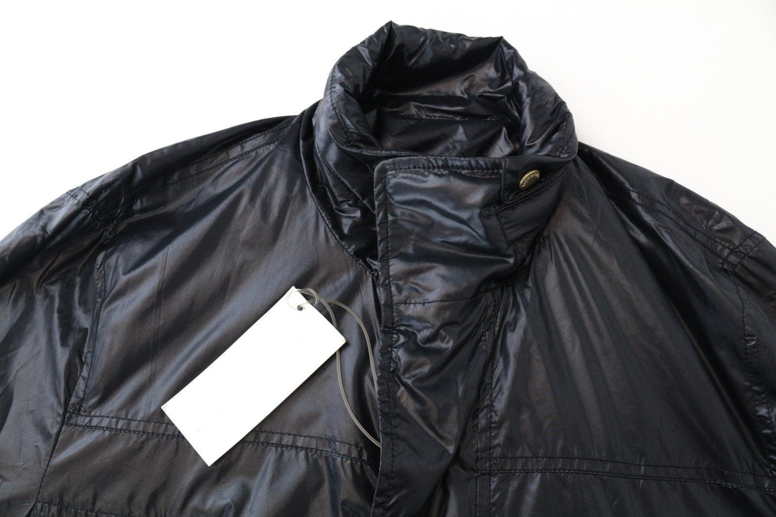 RICHMOND Men's 48 Navy Jacket with Zip Front Lightweight Single-Breasted Style