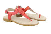 TIMBERLAND A23UF Women Sandals EU36/37 Orange Leather Open Toe Buckle Closure