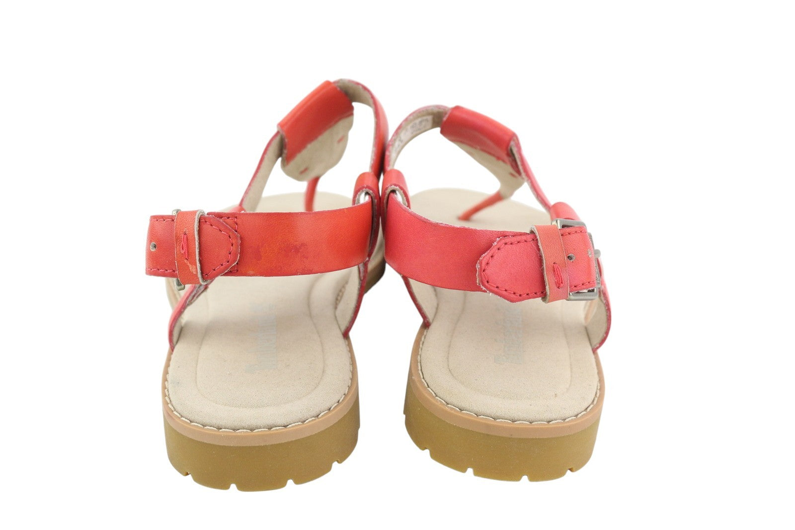 TIMBERLAND A23UF Women Sandals EU36/37 Orange Leather Open Toe Buckle Closure