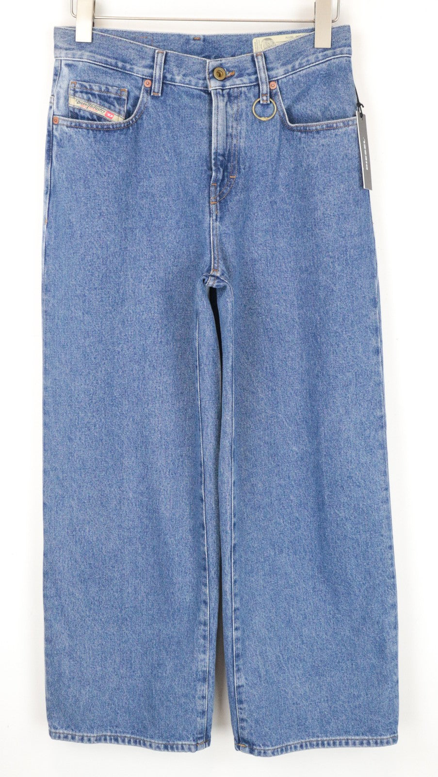 DIESEL Widee 0077V Women's W28/L30 Straight Blue Cotton Jeans with 5 Pockets