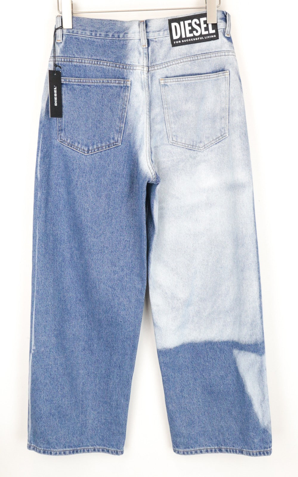 DIESEL Widee 0077V Women's W28/L30 Straight Blue Cotton Jeans with 5 Pockets