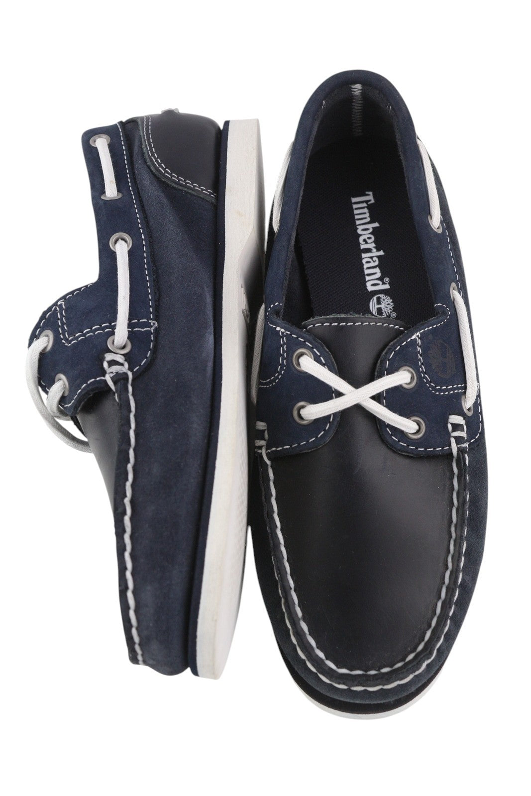 TIMBERLAND 26609 Women Shoes EU38/38.5 Dark Blue Leather Boat Slip Almond Toe