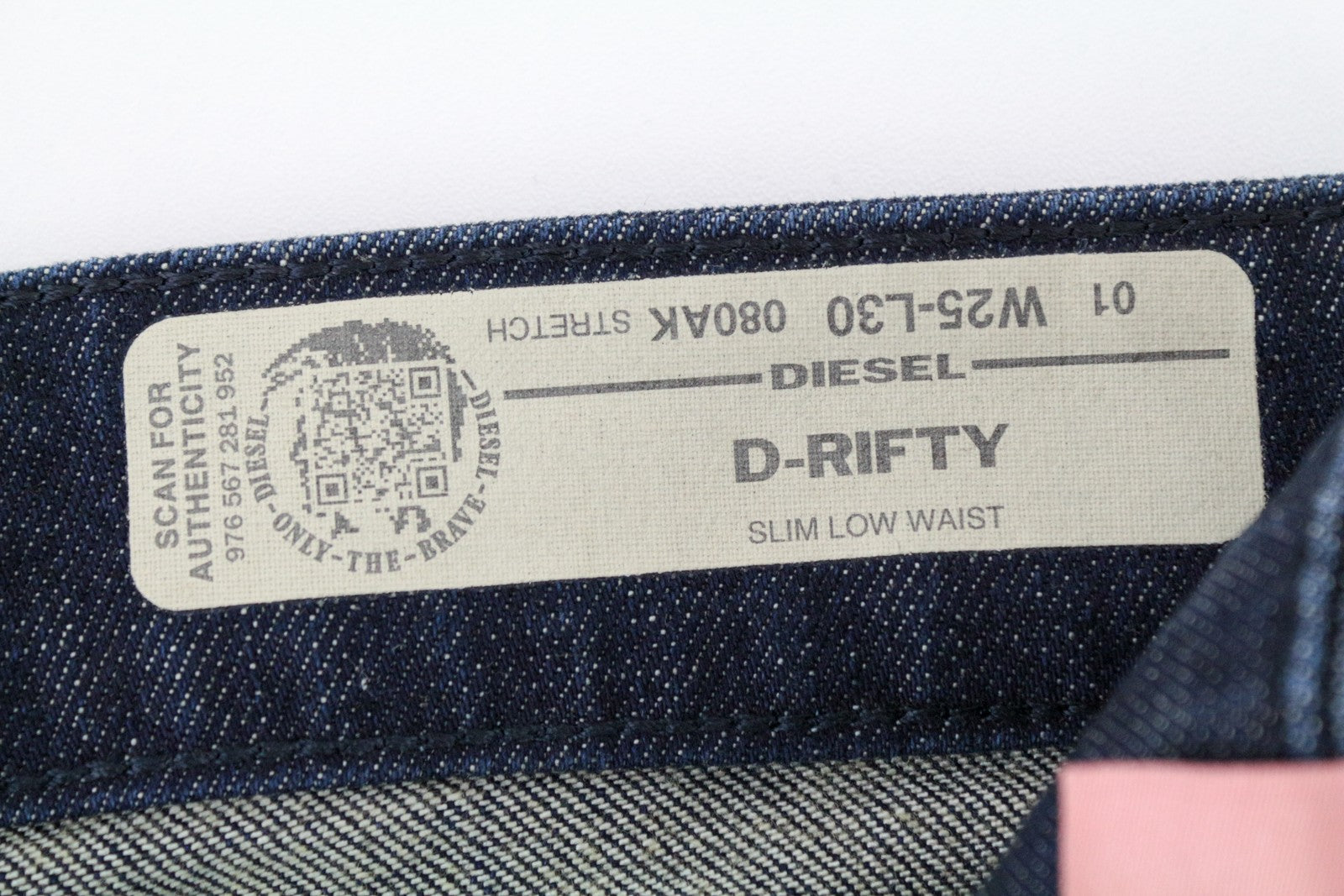 DIESEL D-Rifty 080AK Women's W25/L30 Slim Blue Stretch Cotton Denim Jeans