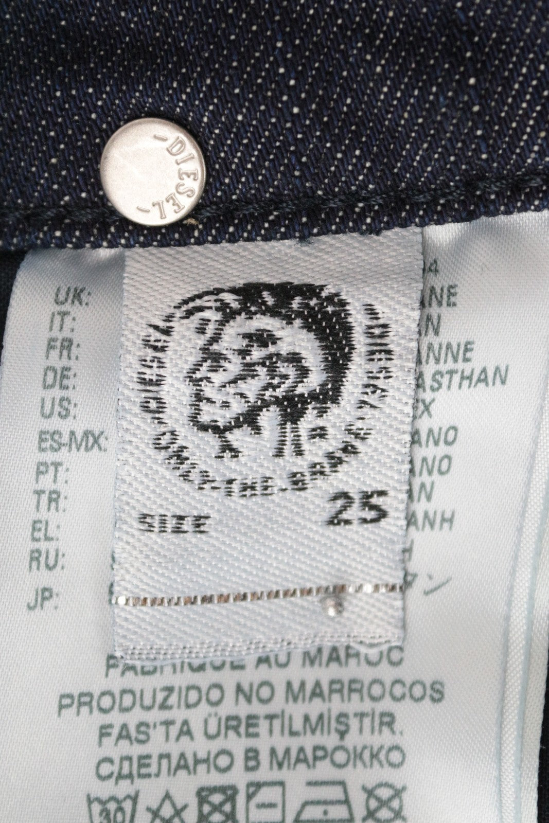 DIESEL D-Rifty 080AK Women's W25/L30 Slim Blue Stretch Cotton Denim Jeans