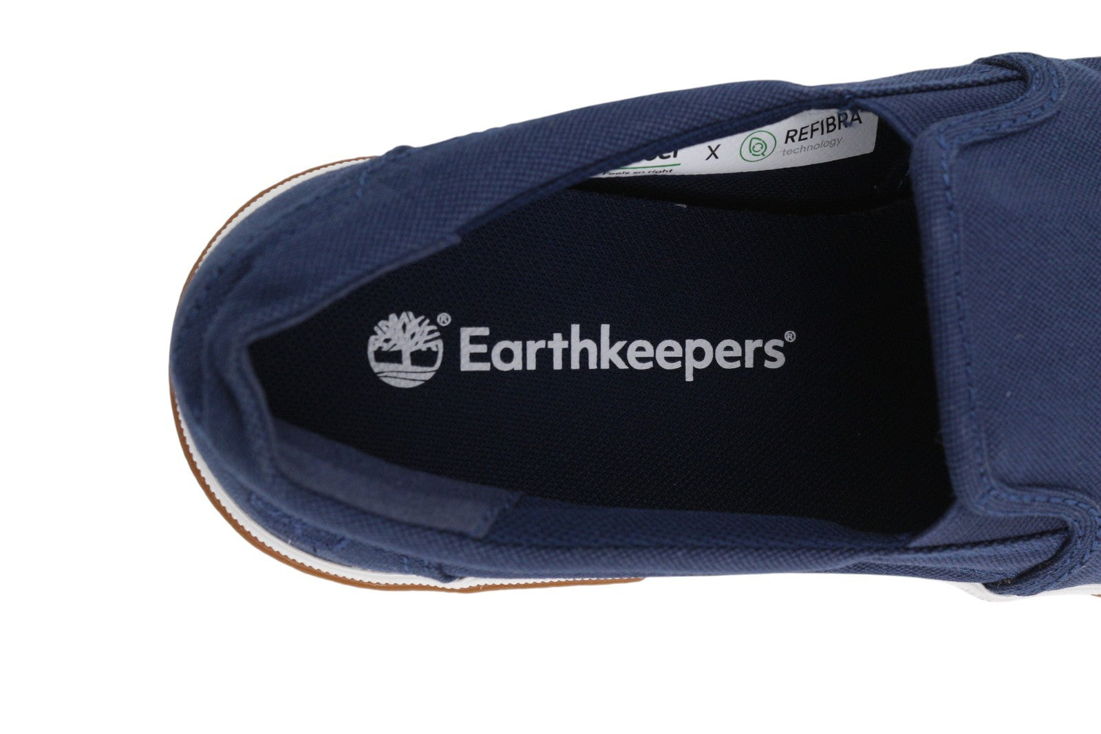 TIMBERLAND A42QY Men Shoes EU41/42 Blue Almond Toe Slip On Flats Tencel Refibra