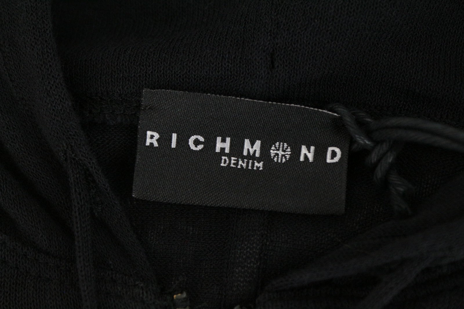 RICHMOND Men's M/L Black Hoodie Sweatshirt Cotton Blend Lightweight Long Sleeve