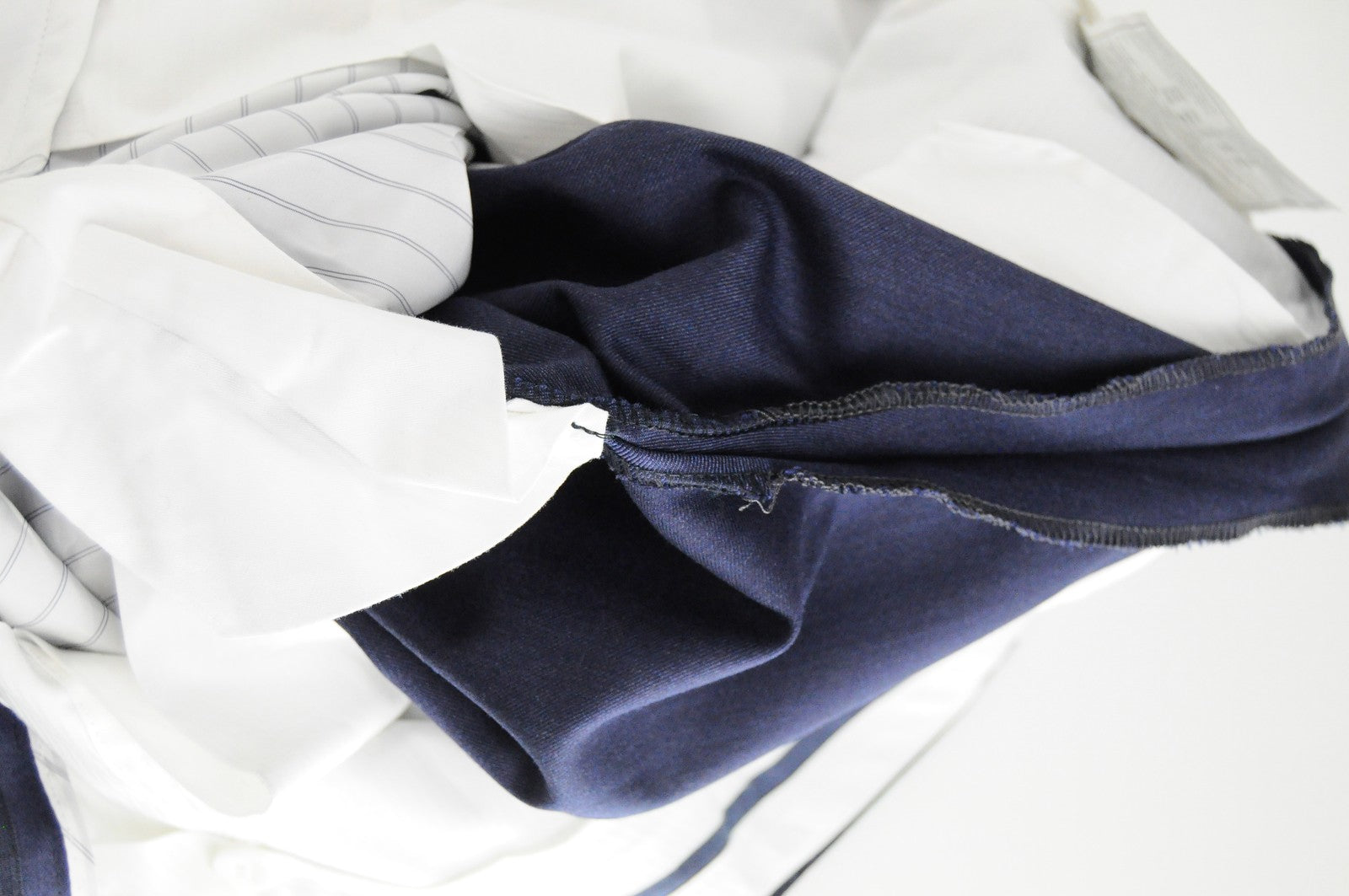 SUITSUPPLY  UK36L Mens Wool Pants Dark Blue Pleated Slit Pocket Style