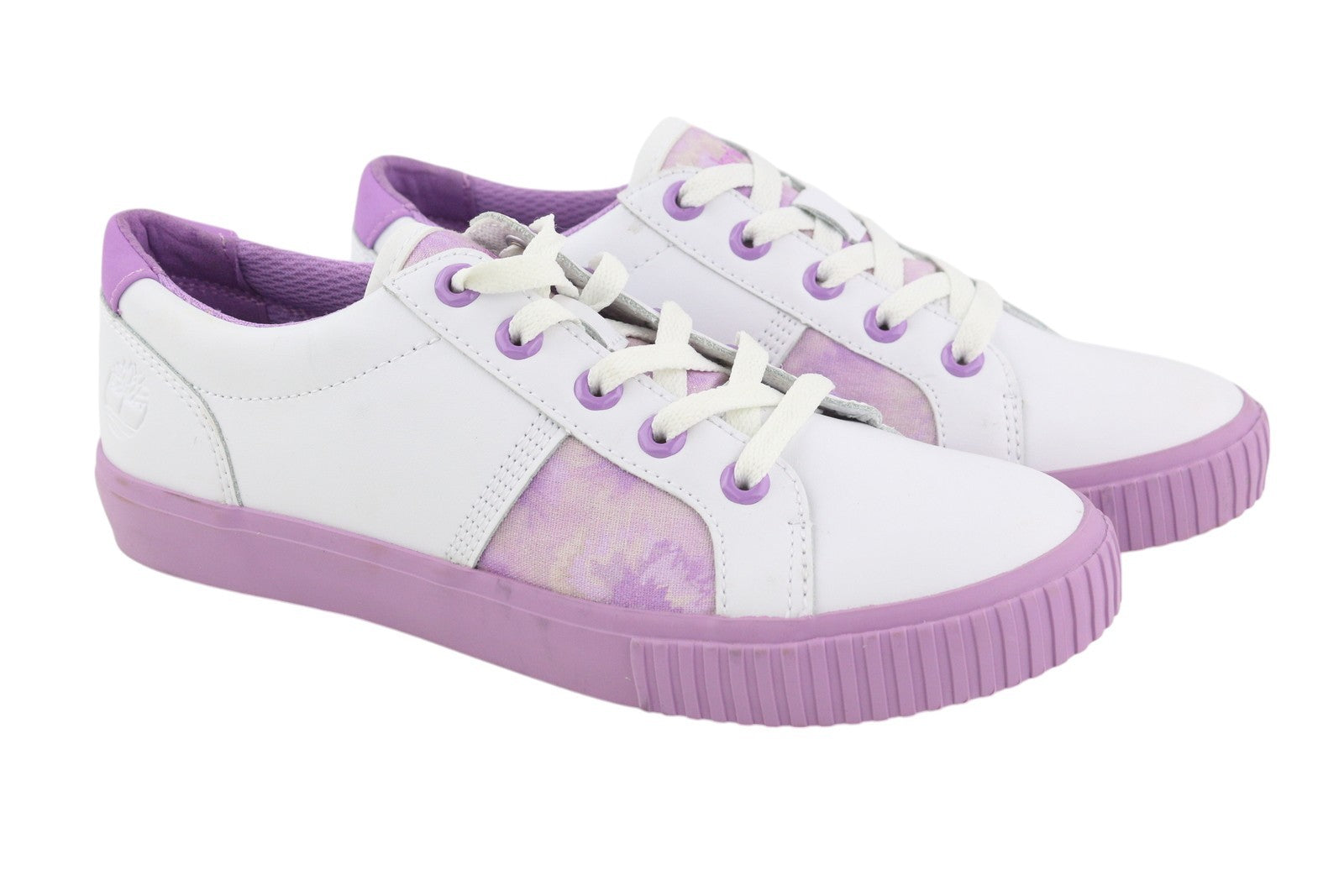 TIMBERLAND A2EPS Women Sneakers EU37/37.5 White Purple Leather Low Top Lace Up