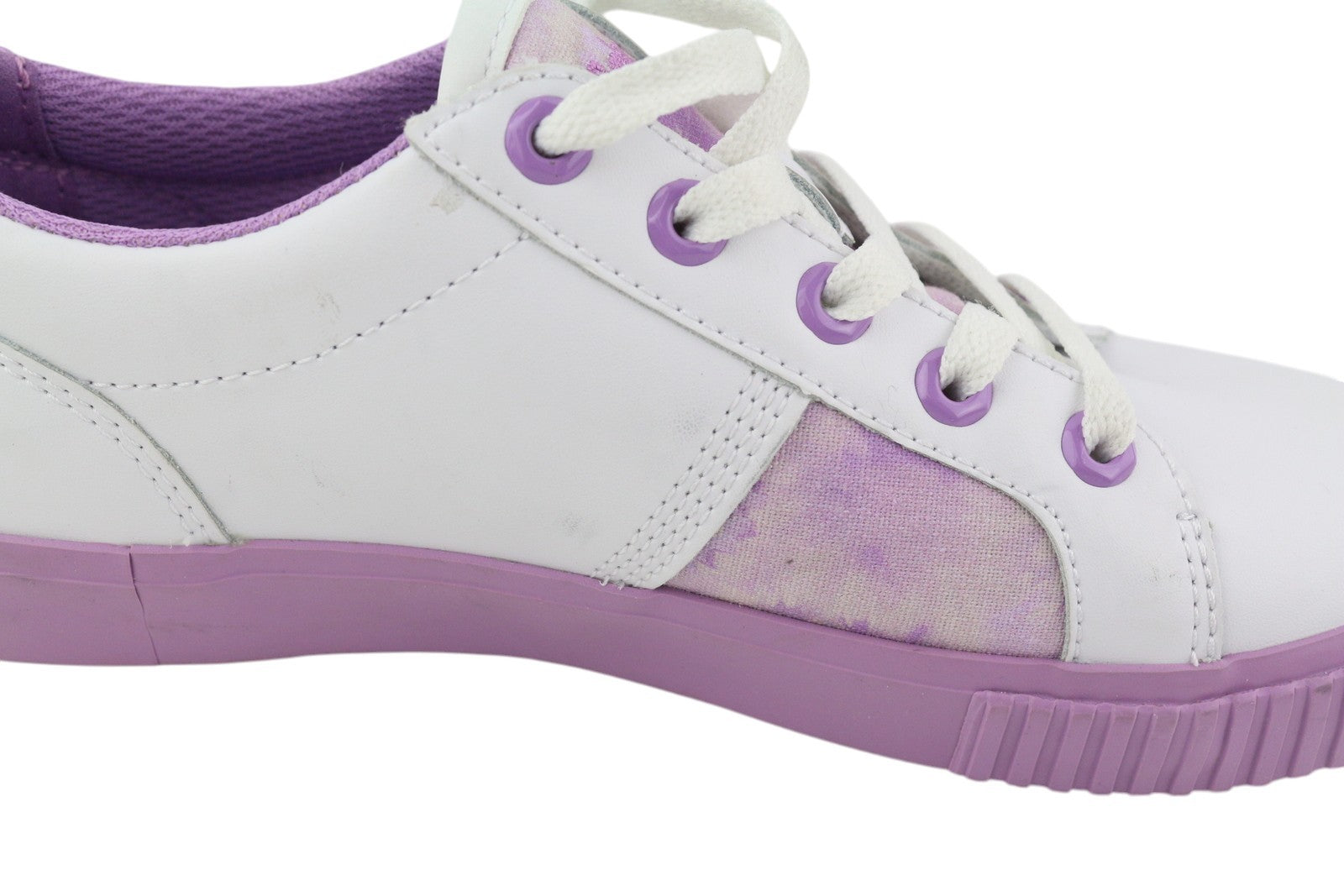 TIMBERLAND A2EPS Women Sneakers EU37/37.5 White Purple Leather Low Top Lace Up