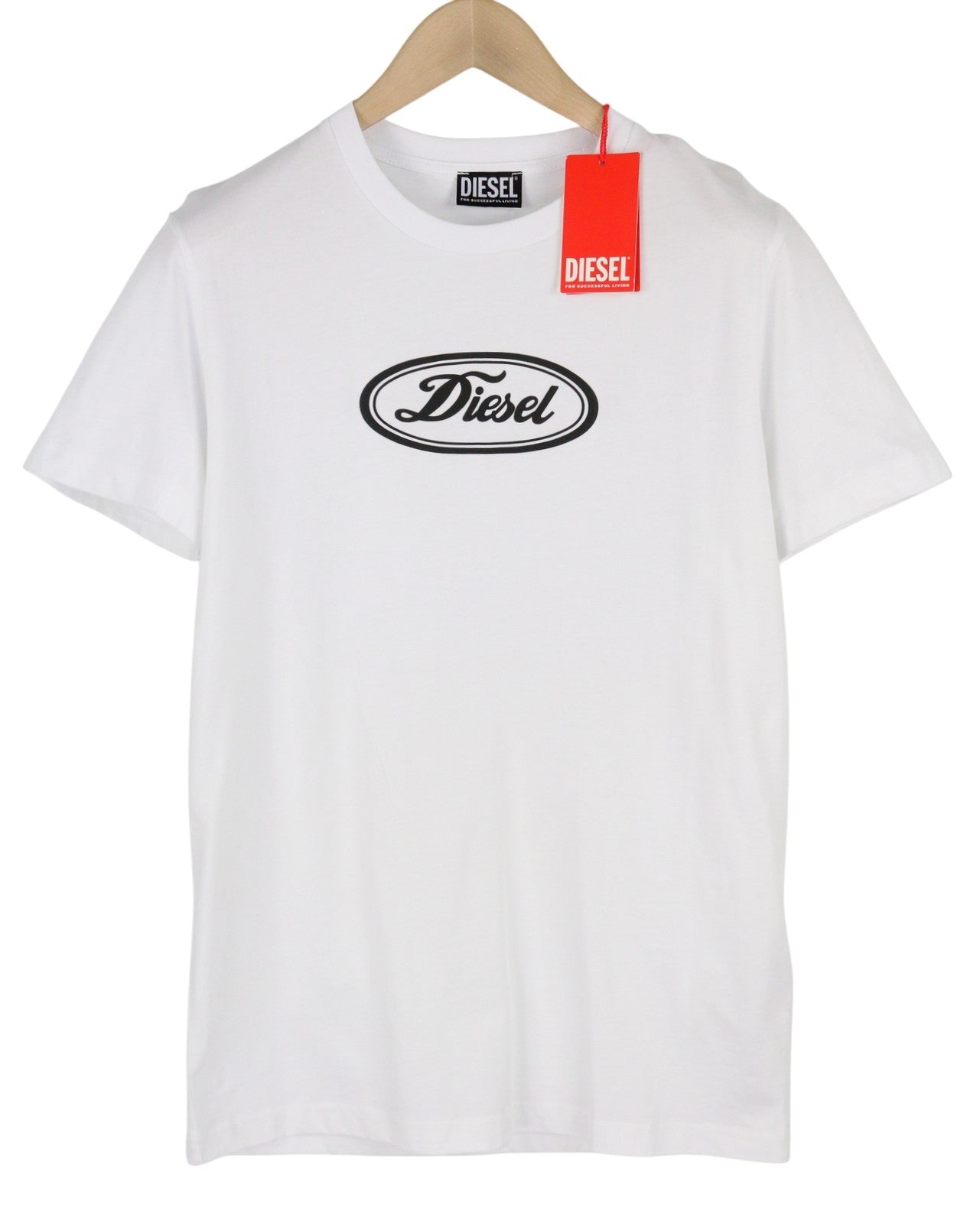 DIESEL T-Diegor-C14 Mens T-Shirt M White Short Sleeve Crew Neck Cotton