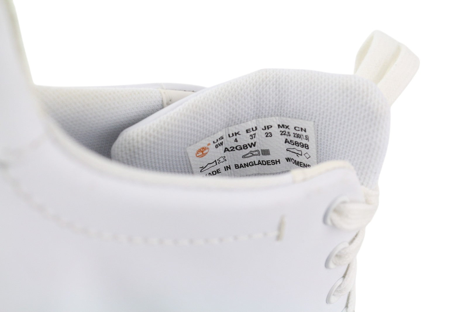 TIMBERLAND A2G8W Women Sneakers EU36/37 White Leather Low Top Lace Up ReBOTL
