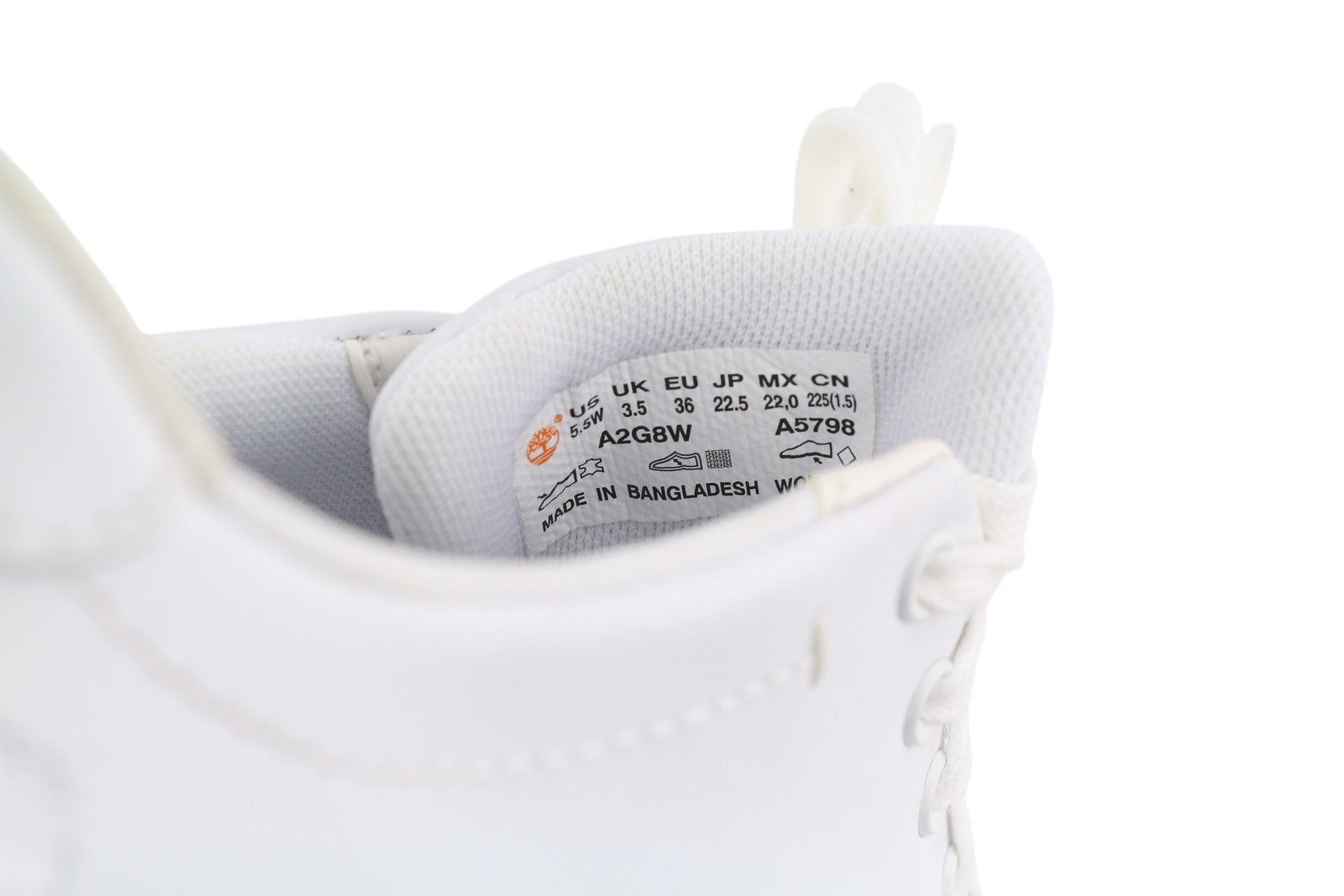 TIMBERLAND A2G8W Women Sneakers EU36/37 White Leather Low Top Lace Up ReBOTL