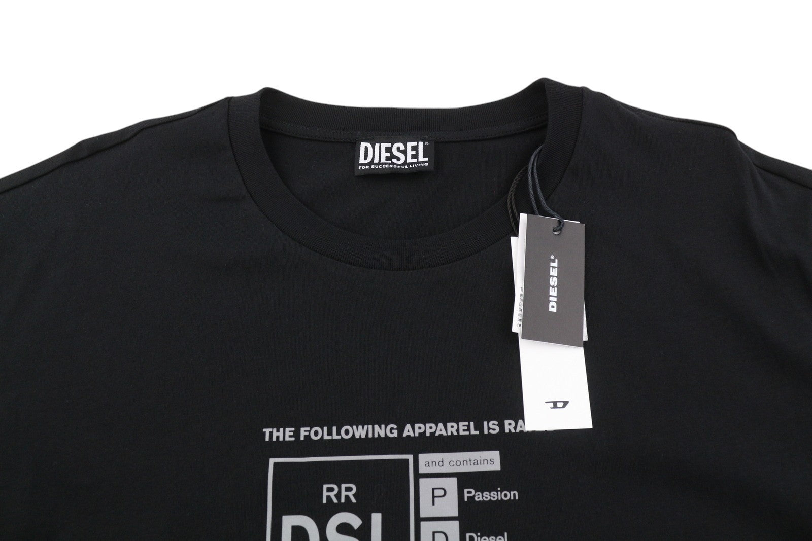 DIESEL T-Just-A35 Mens T-Shirt XL Black Short Sleeve Crew Neck Cotton Front