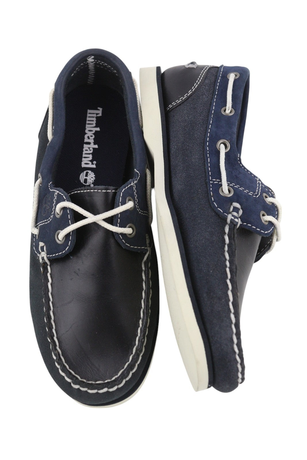 TIMBERLAND 26609 Women Shoes EU36/37 Dark Blue Leather Boat Slip On Lace Up