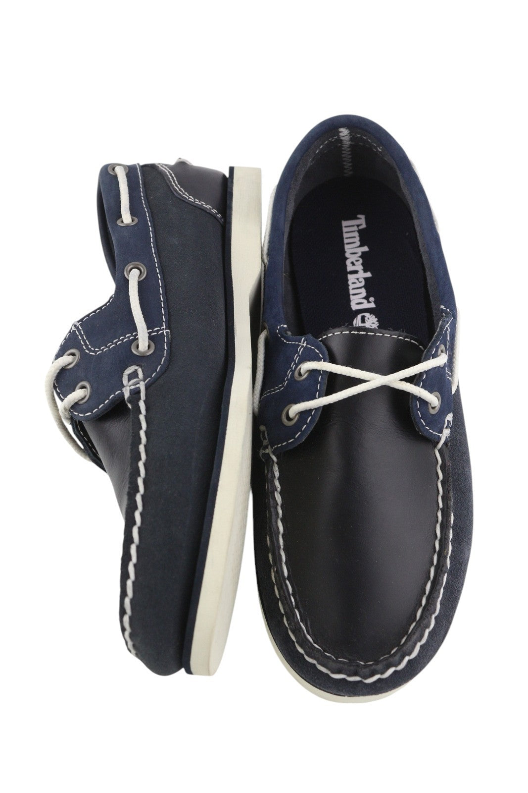 TIMBERLAND 26609 Women Shoes EU36/37 Dark Blue Leather Boat Slip On Lace Up