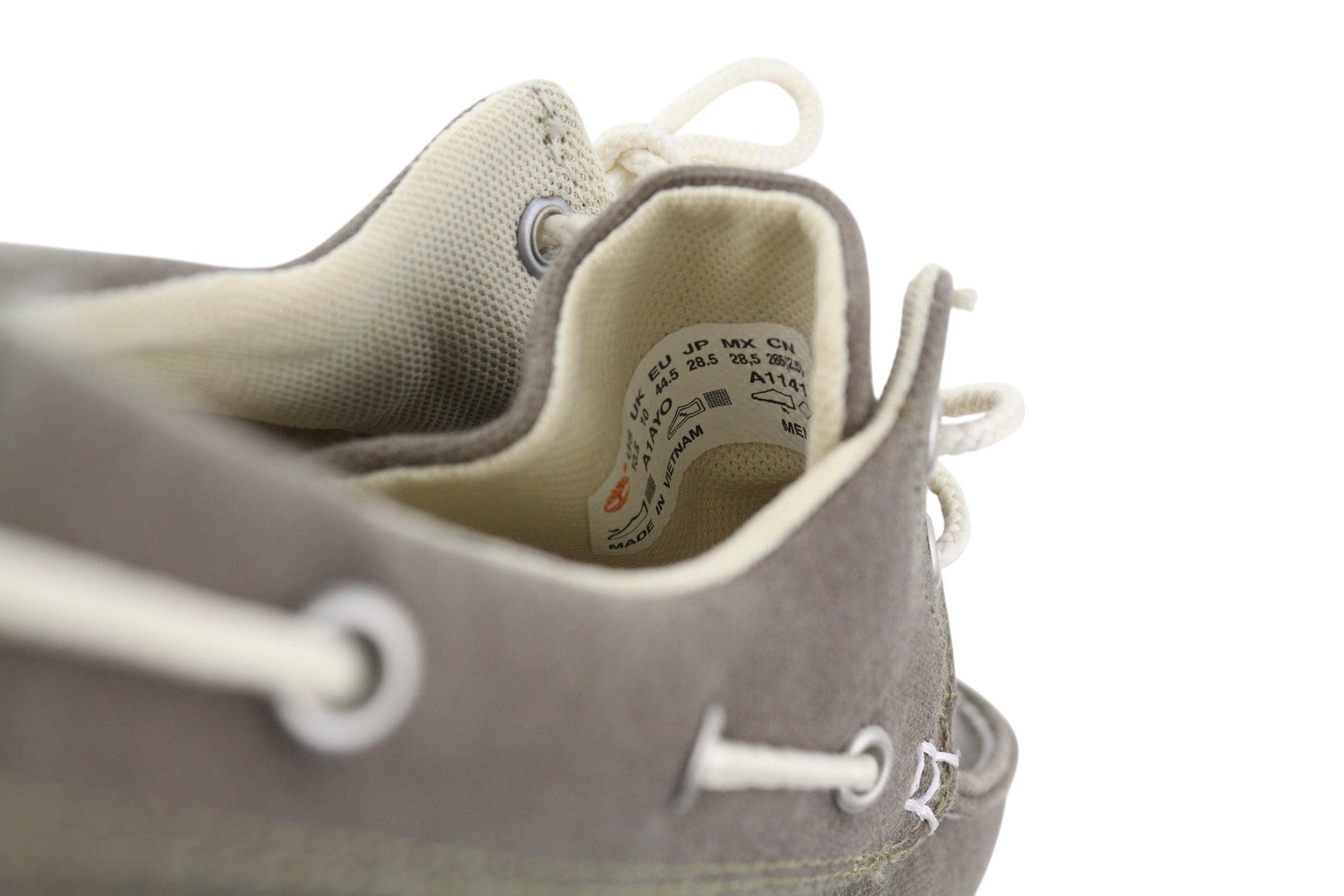 TIMBERLAND A1AYO Men Shoes EU43.5/44.5 Dark Grey Slip On Boat Almond Toe Logo