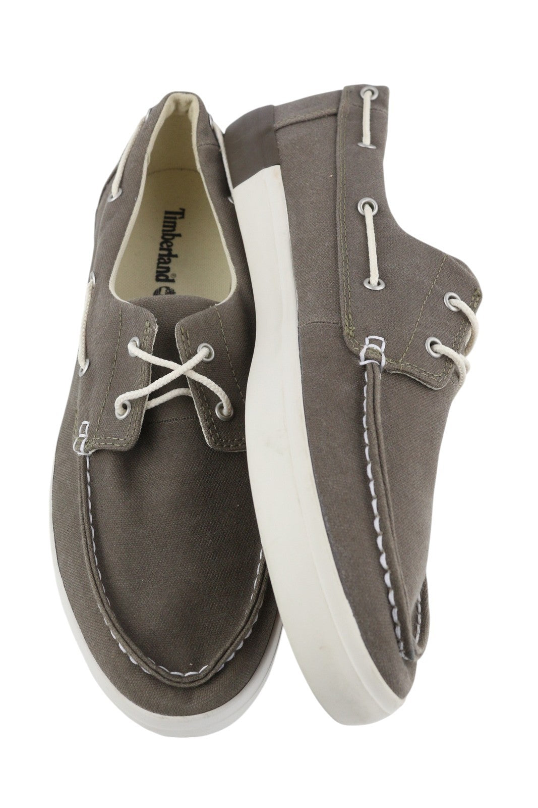 TIMBERLAND A1AYO Men Shoes EU43.5/44.5 Dark Grey Slip On Boat Almond Toe Logo