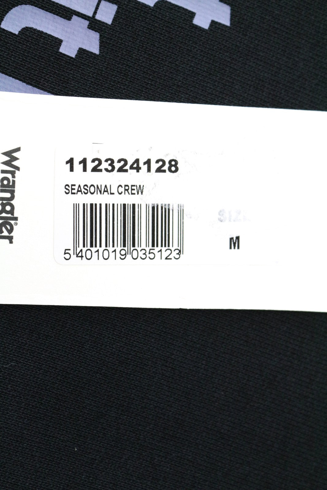 WRANGLER Men's M Black Pullover Cotton Sweatshirt Logo Print Long Sleeve